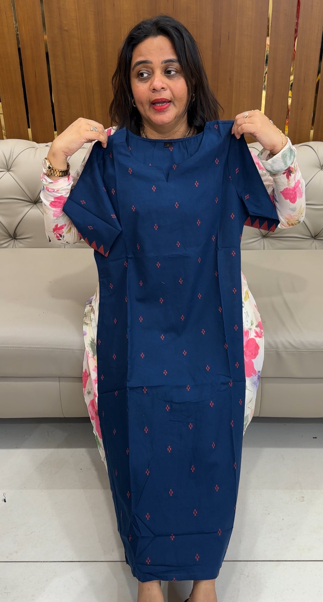HAND LOOM COTTON LONG TOPS - IHA 26118