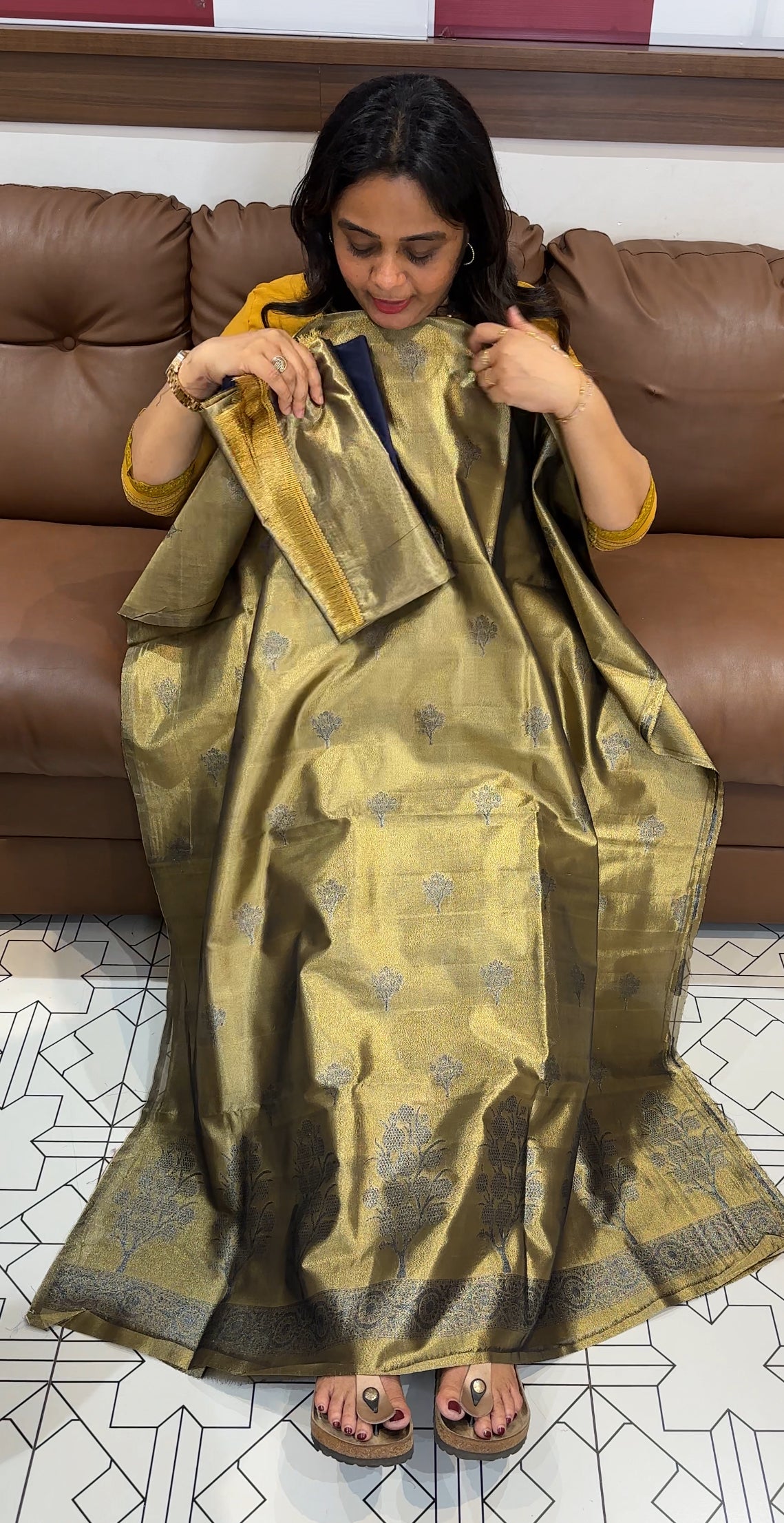 TISSUE BANARASI UNSTITCHED SALWAR SUITS - IHA 26830