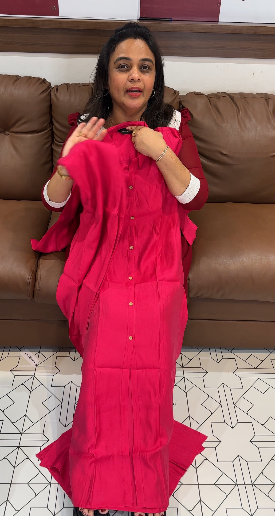 MUL CHANDERI LONG TOP AND BOTTOM - IHA 27846