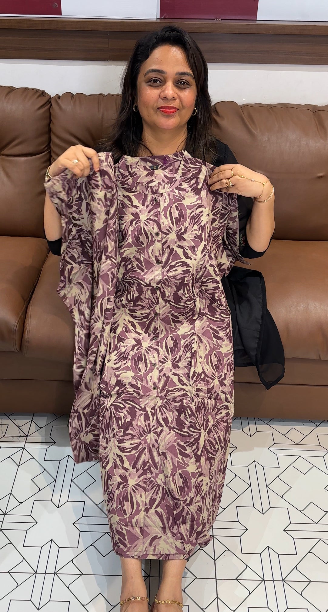 PRINTED COTTON TOP AND BOTTOM - IHA 24906