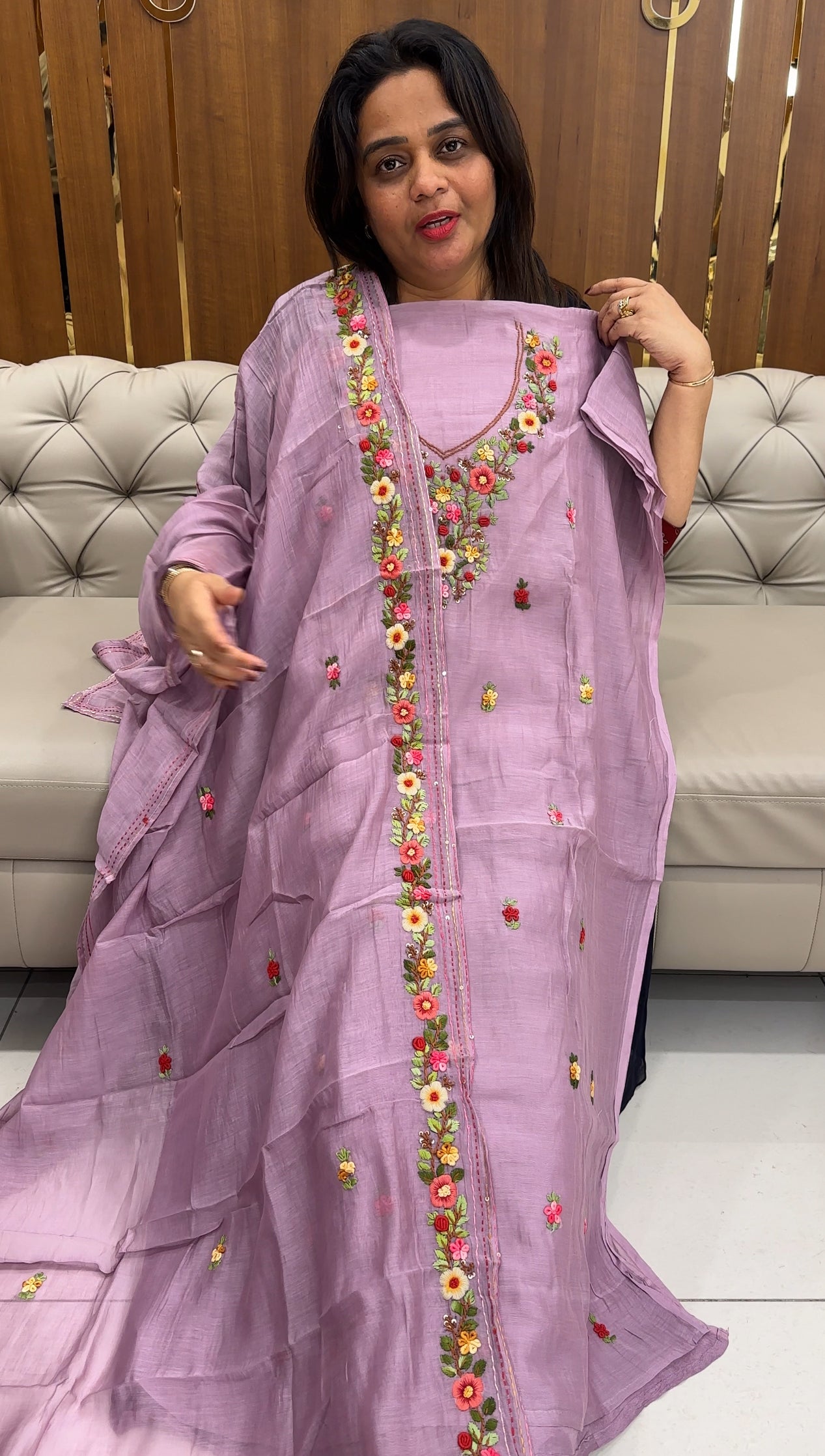 MALAI CHANDERI UNSTITCHED SALAR SUITS - IHA 25687