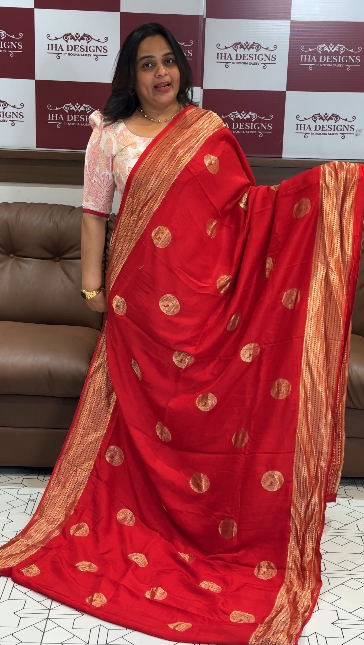 SEMI BANARASI SAREES - IHA 27676