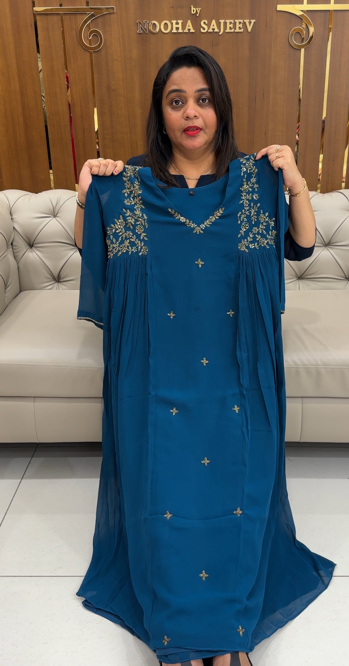 HAND WORKED LONG A-LINE TOPS - IHA 25875
