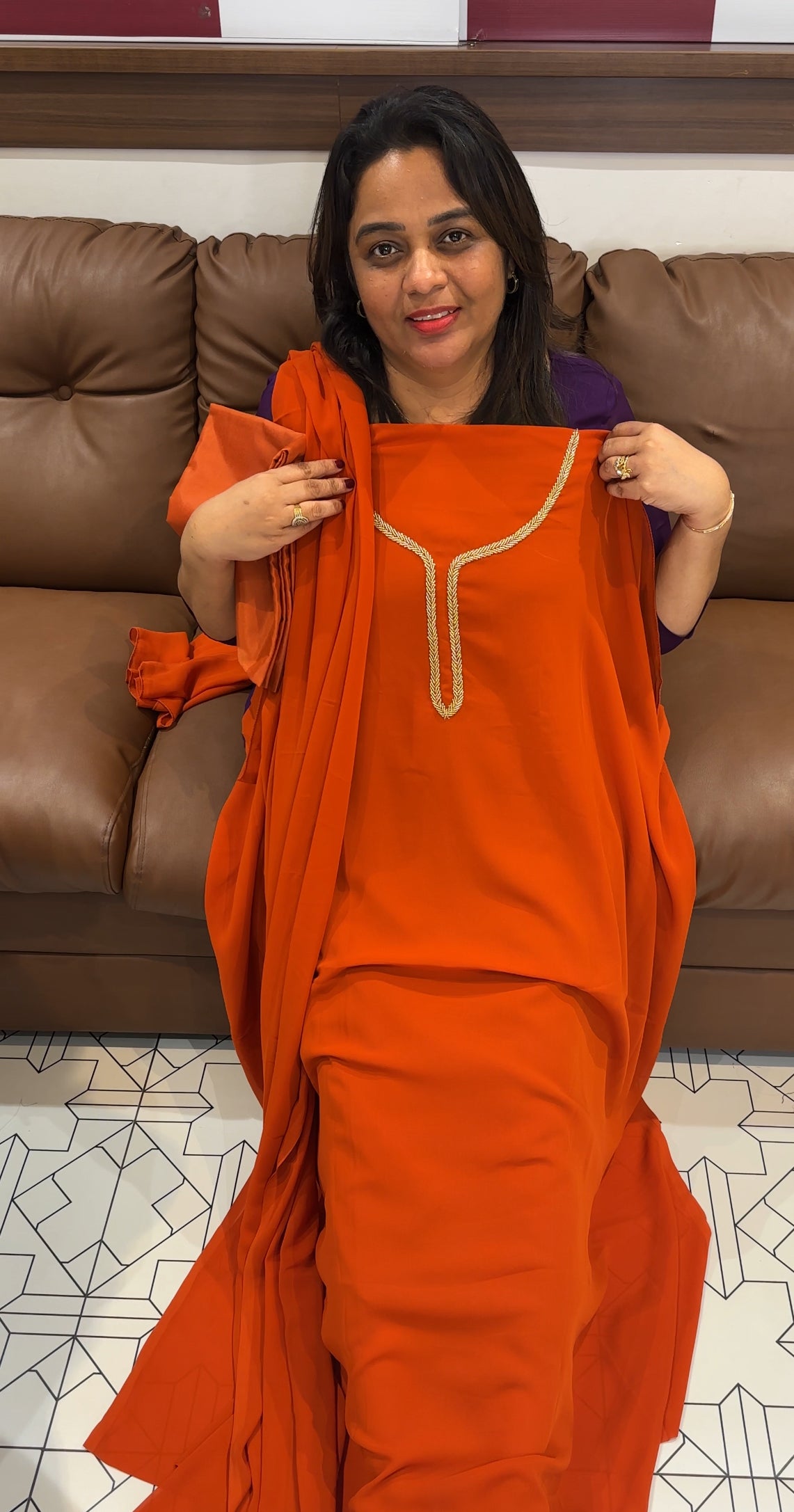HAND WORKED UNSTITCHED SALWAR SUITS - IHA 25662