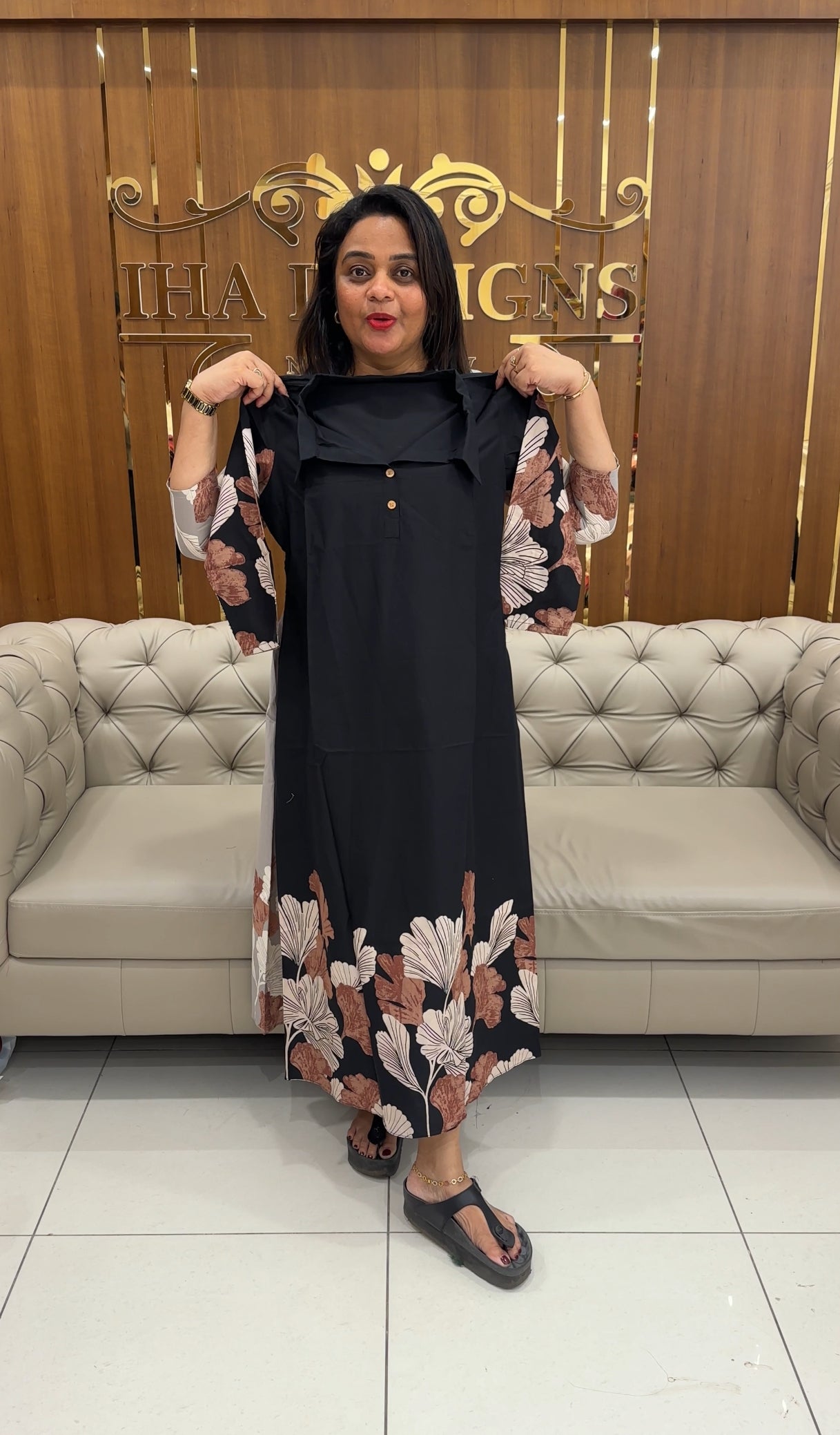 IHA'S IN-HOUSE COTTON LONG A-LINE TOPS - IHA 25886