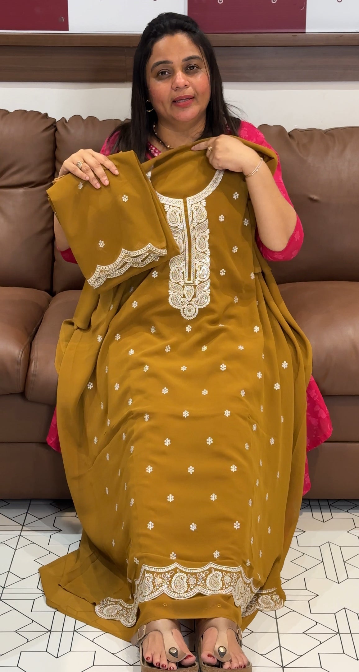 FAUX GEORGETTE UNSTITCHED SALWAR SUITS - IHA 27236