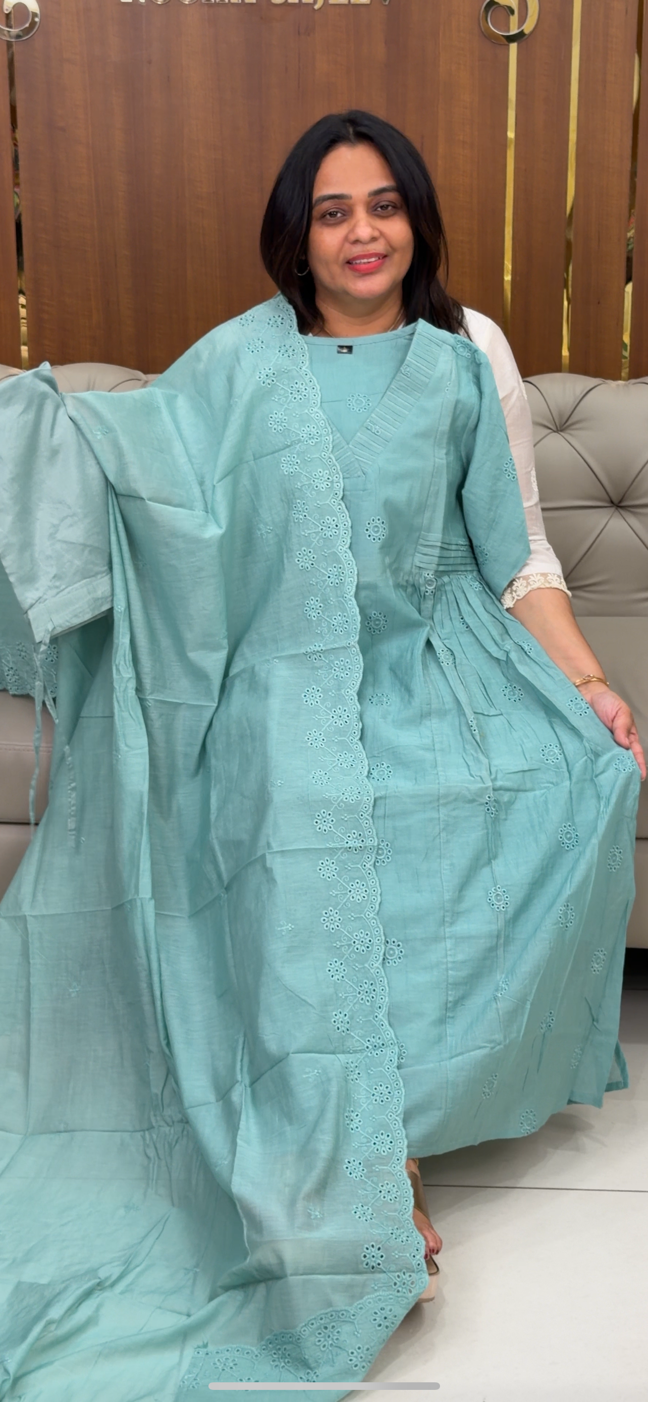 MALAI CHANDERI TOP, BOTTOM AND DUPATTA - IHA 29205