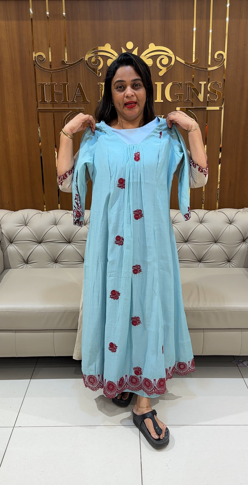 IHA'S IN-HOUSE MALAI CHANDERI ALINE TOPS - IHA 24629