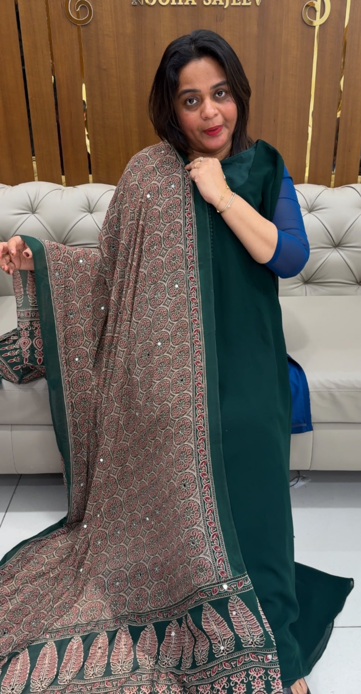 IHA'S IN-HOUSE GEORGETTE ALINE TOP AND DUPATTA - IHA 25818