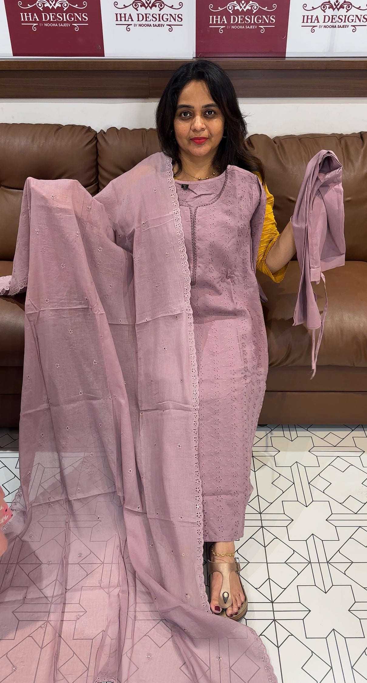 IHA'S IN-HOUSE COTTON TOP ,BOTTOM AND DUPATTA - IHA 26320