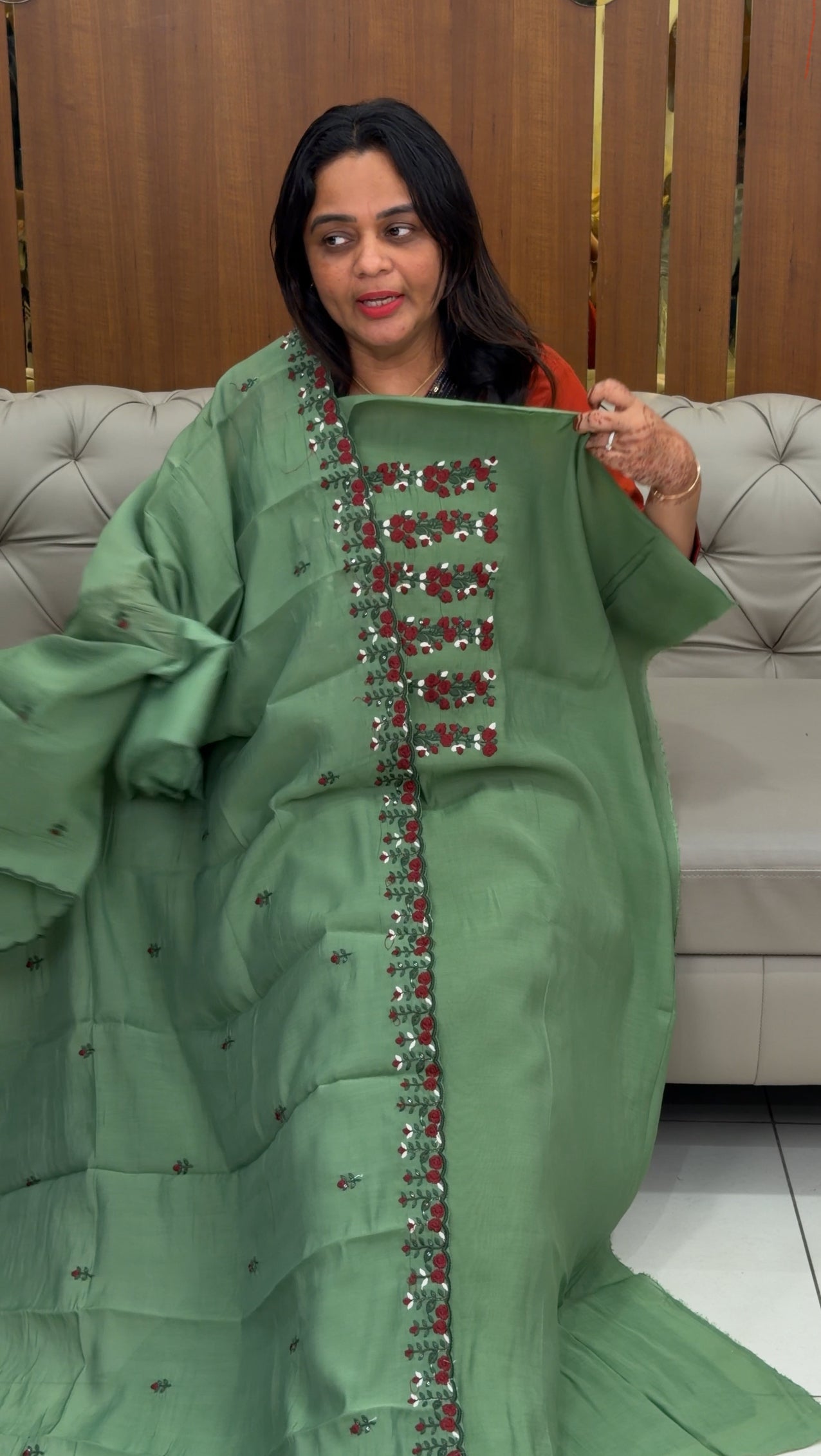 MALAI CHANDERI UNSTITCHED SALWAR SUITS - IHA 30086