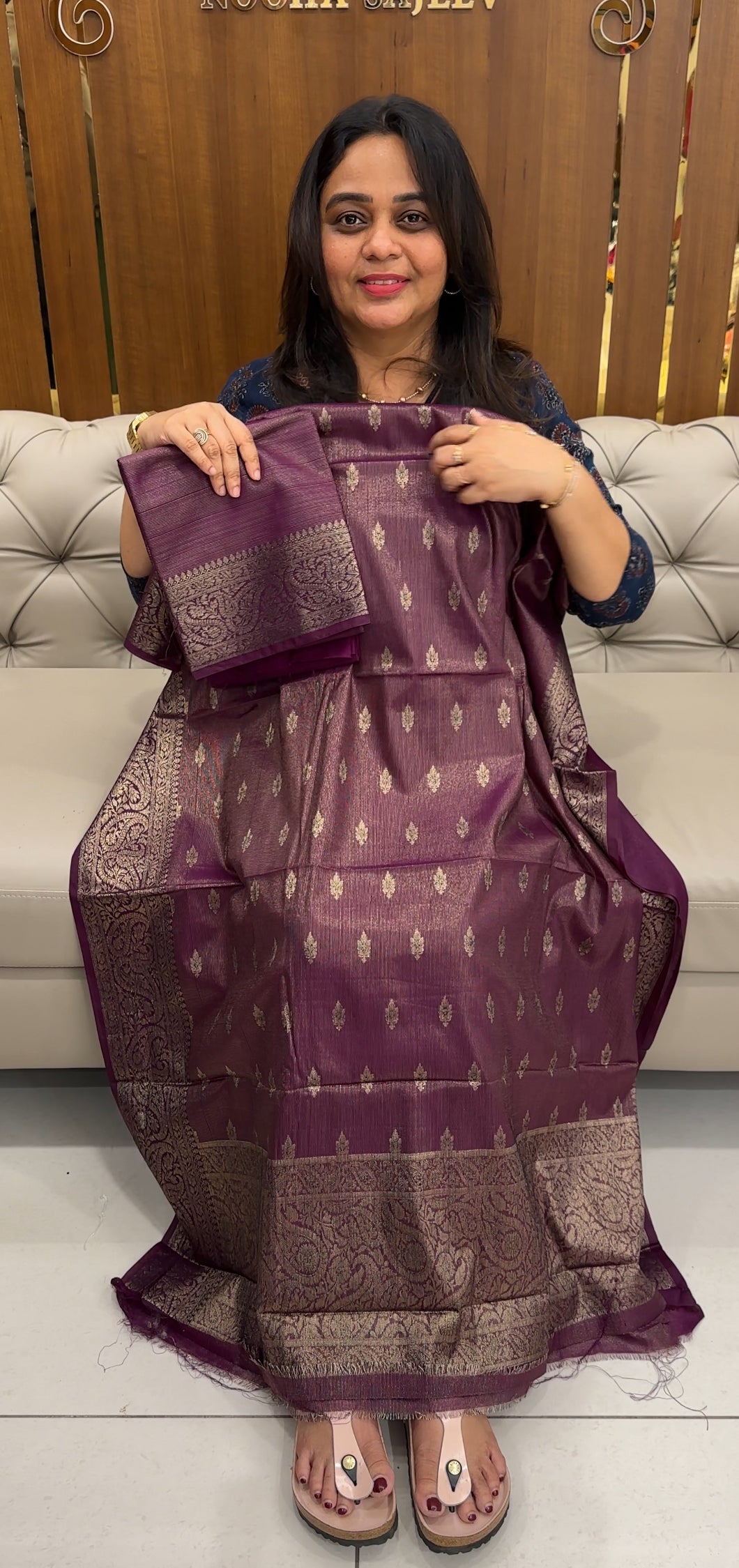 BANARASI TISSUE UNSTITCHED SALWAR SUITS - IHA 26874