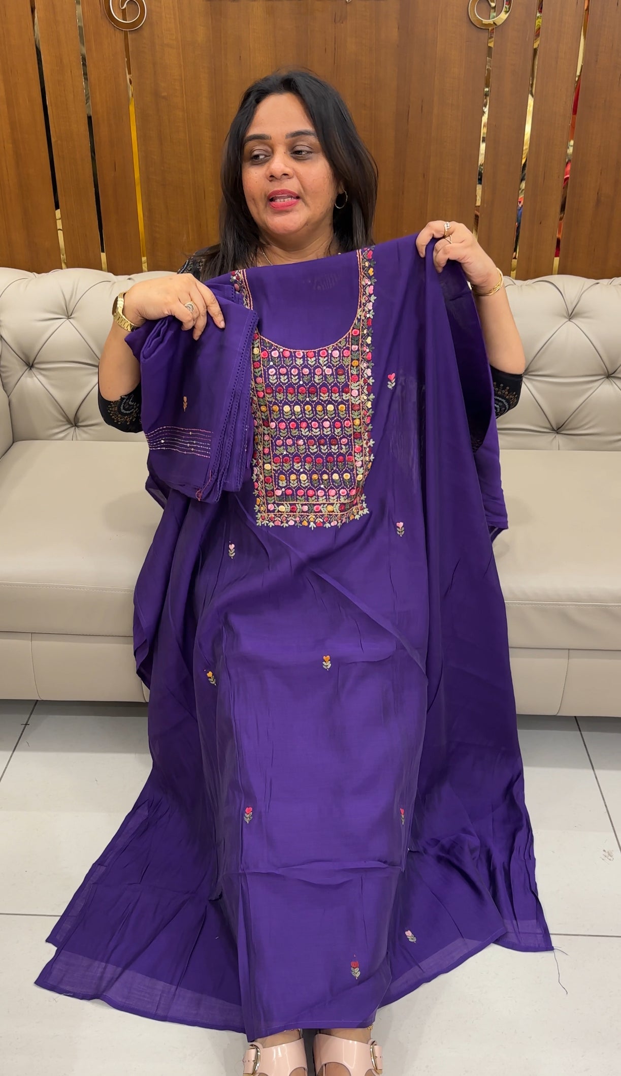 MODAL CHANDERI UNSTITCHED SALWAR SUITS - IHA 26950