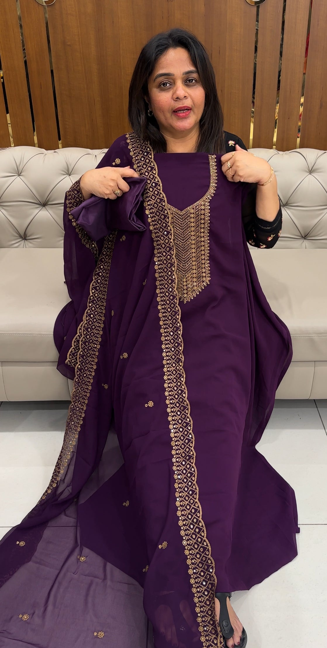 FORWARD FAUX GEORGETTE UNSTITCHED SALWAR SUITS - IHA 26009