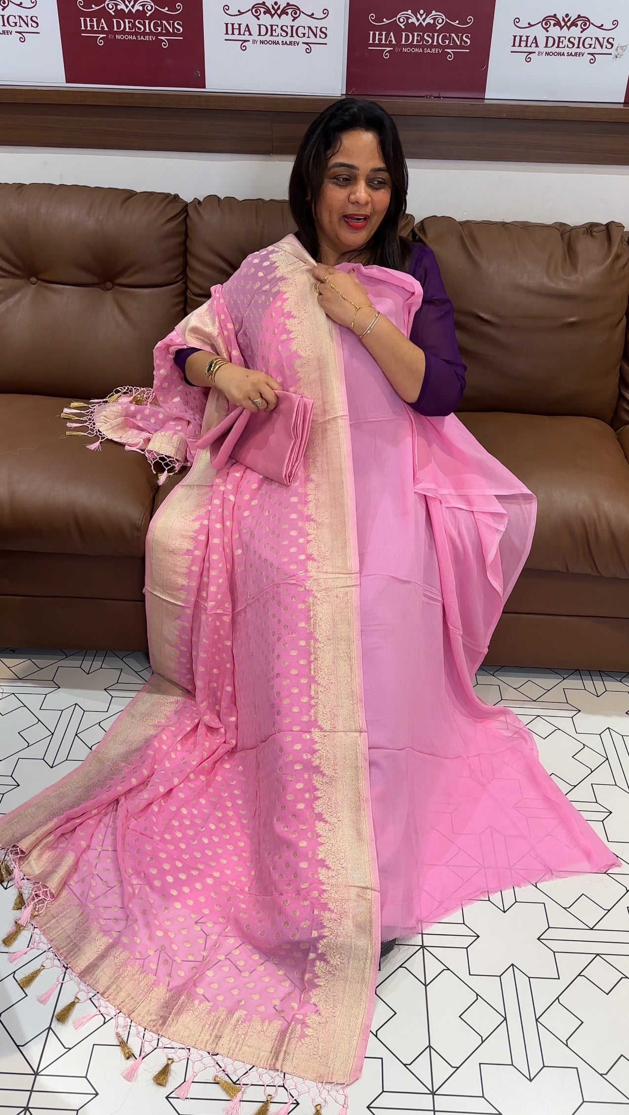 BANARASI UNSTITCHED SALWAR SUITS - IHA 24666