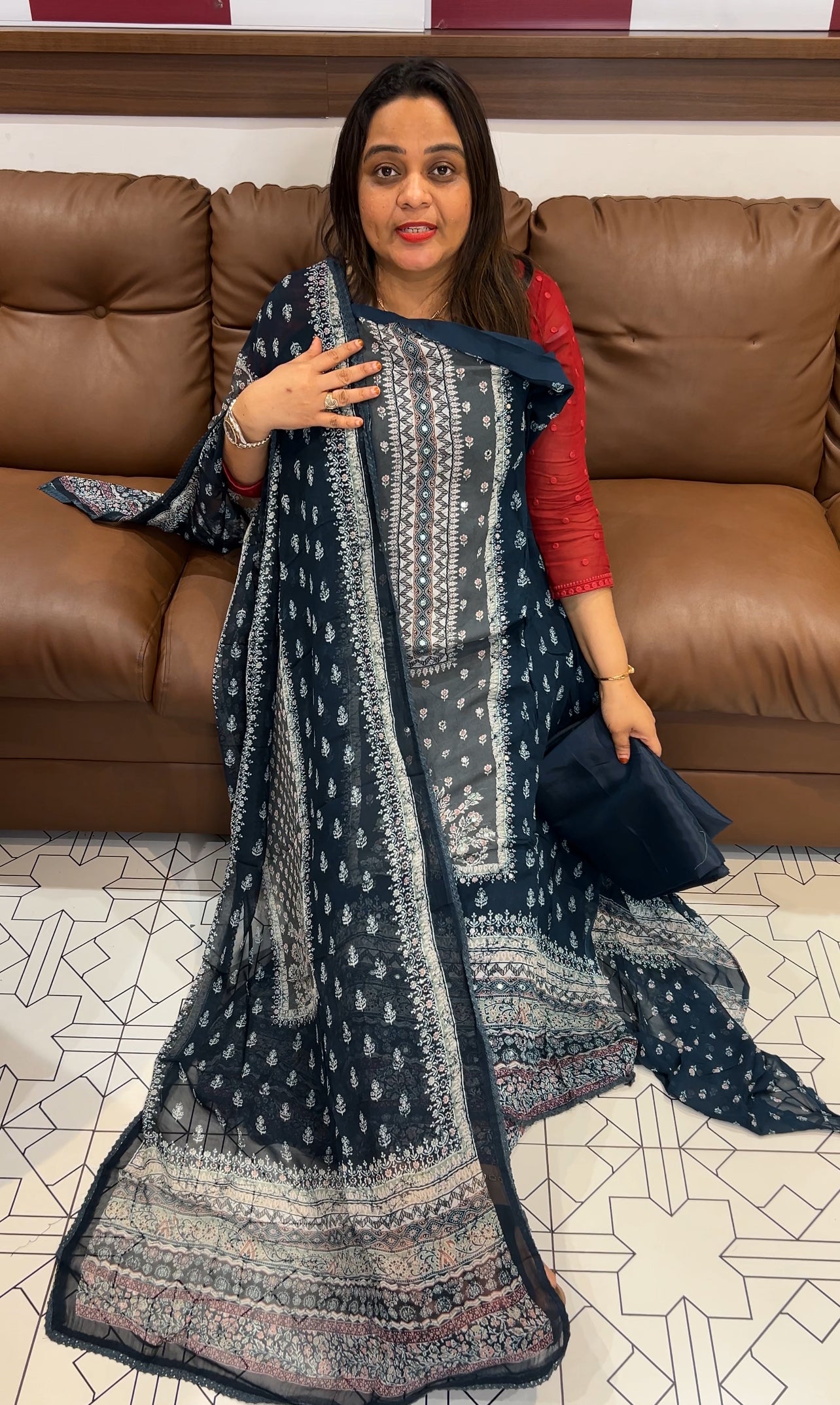 PRINTED GEORGETTE UNSTITCHED SALWAR SUITS - IHA 22729