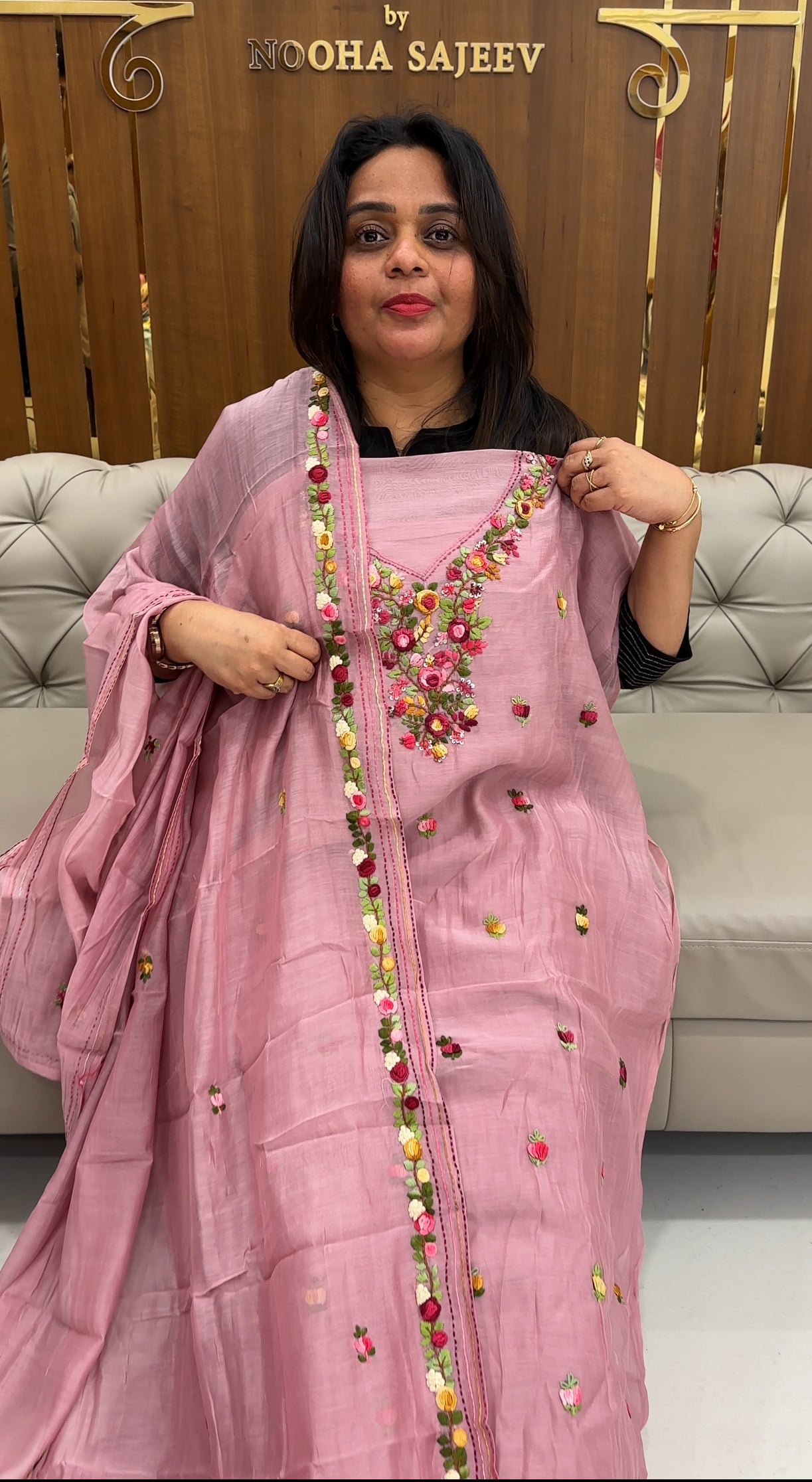MALAI CHANDERI UNSTITCHED SALWAR SUITS - IHA 25907
