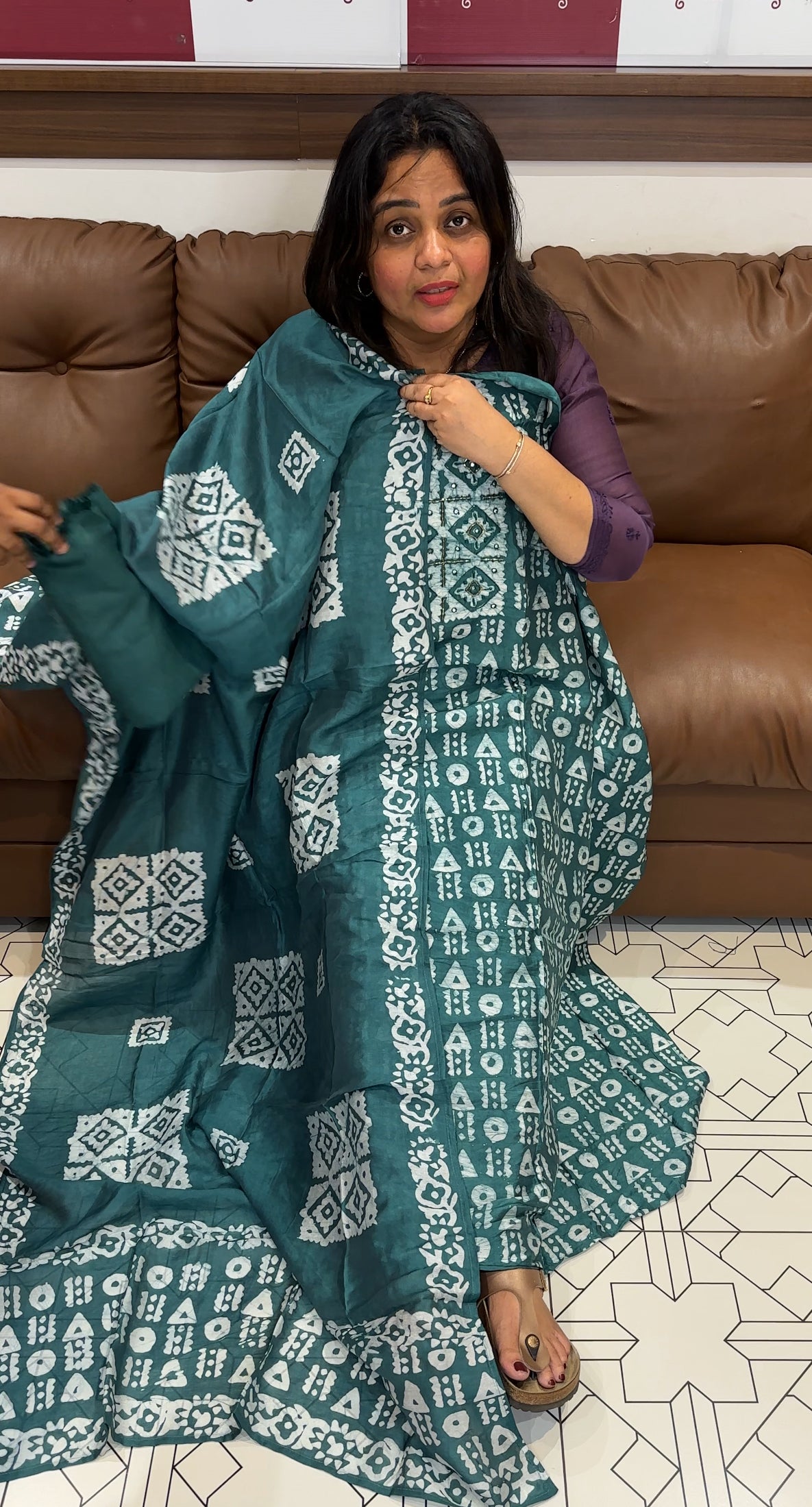 BATIK PRINTED UNSTITCHED SALWAR SUITS - IHA 27149
