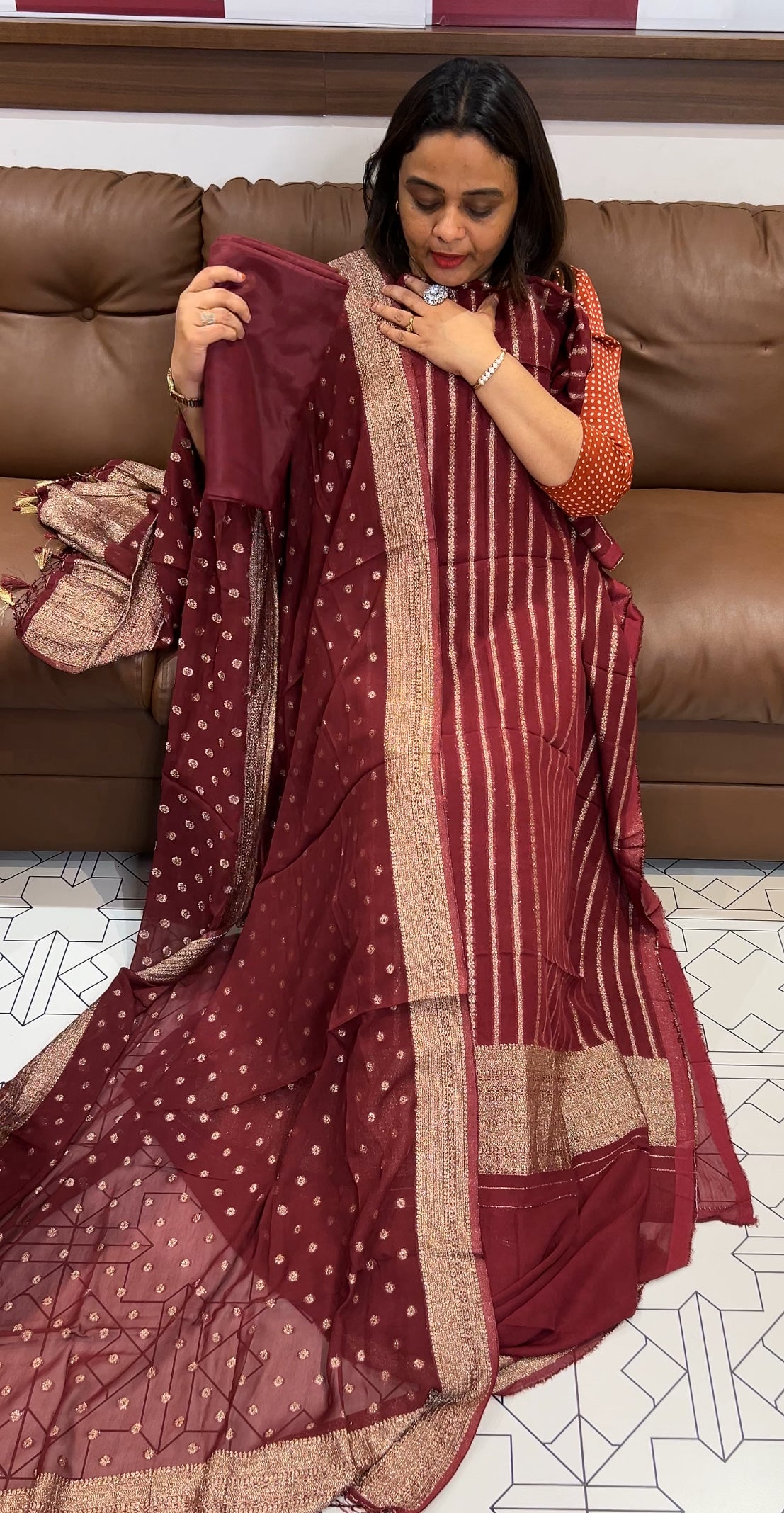 VISCOSE GEORGETTE UNSTITCHED SALWAR SUITS - IHA 22834