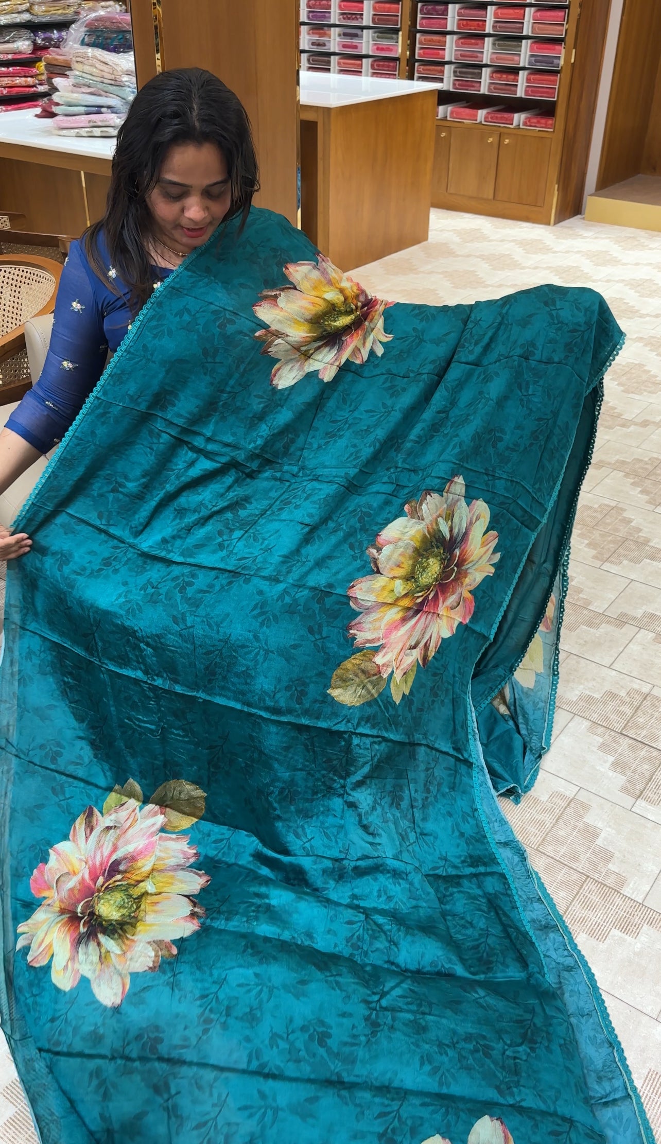 PLATINUM CHIFFON PRINTED SAREES - IHA 27098