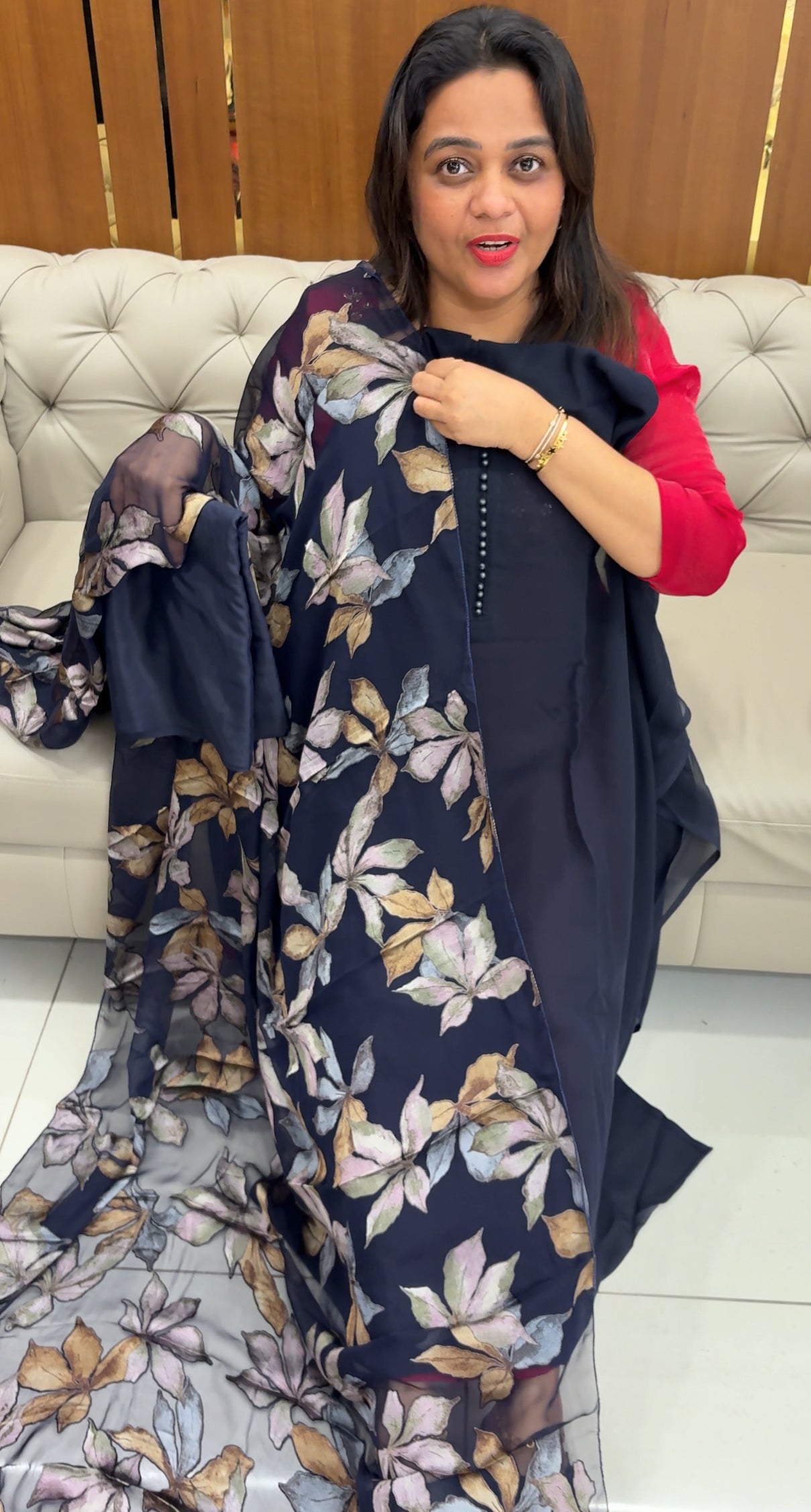 FAUX GEORGETTE UNSTITCHED SALWAR SUITS - IHA 25708