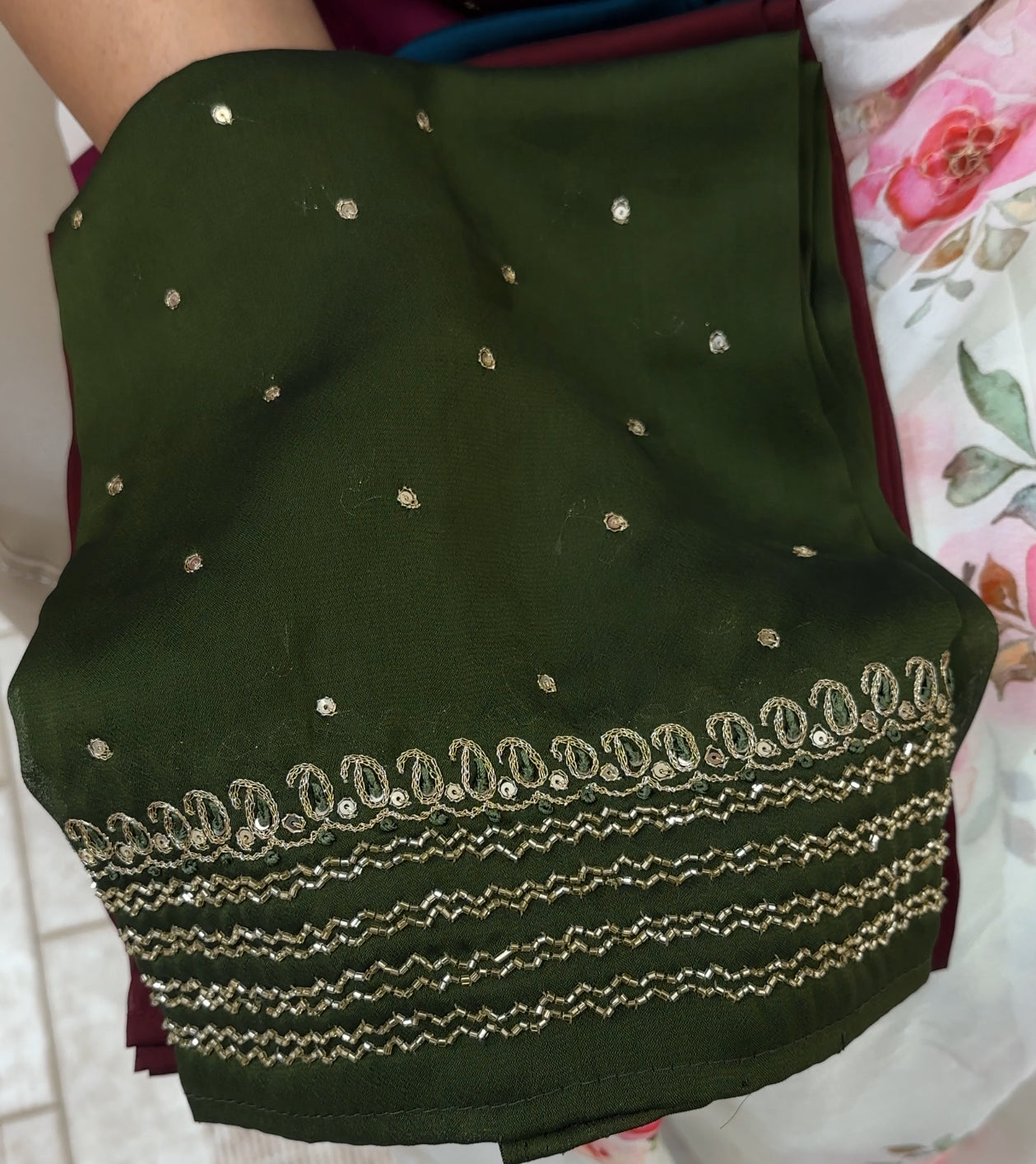 HANDWORKED BLOUSE MATERAI - IHA 25733