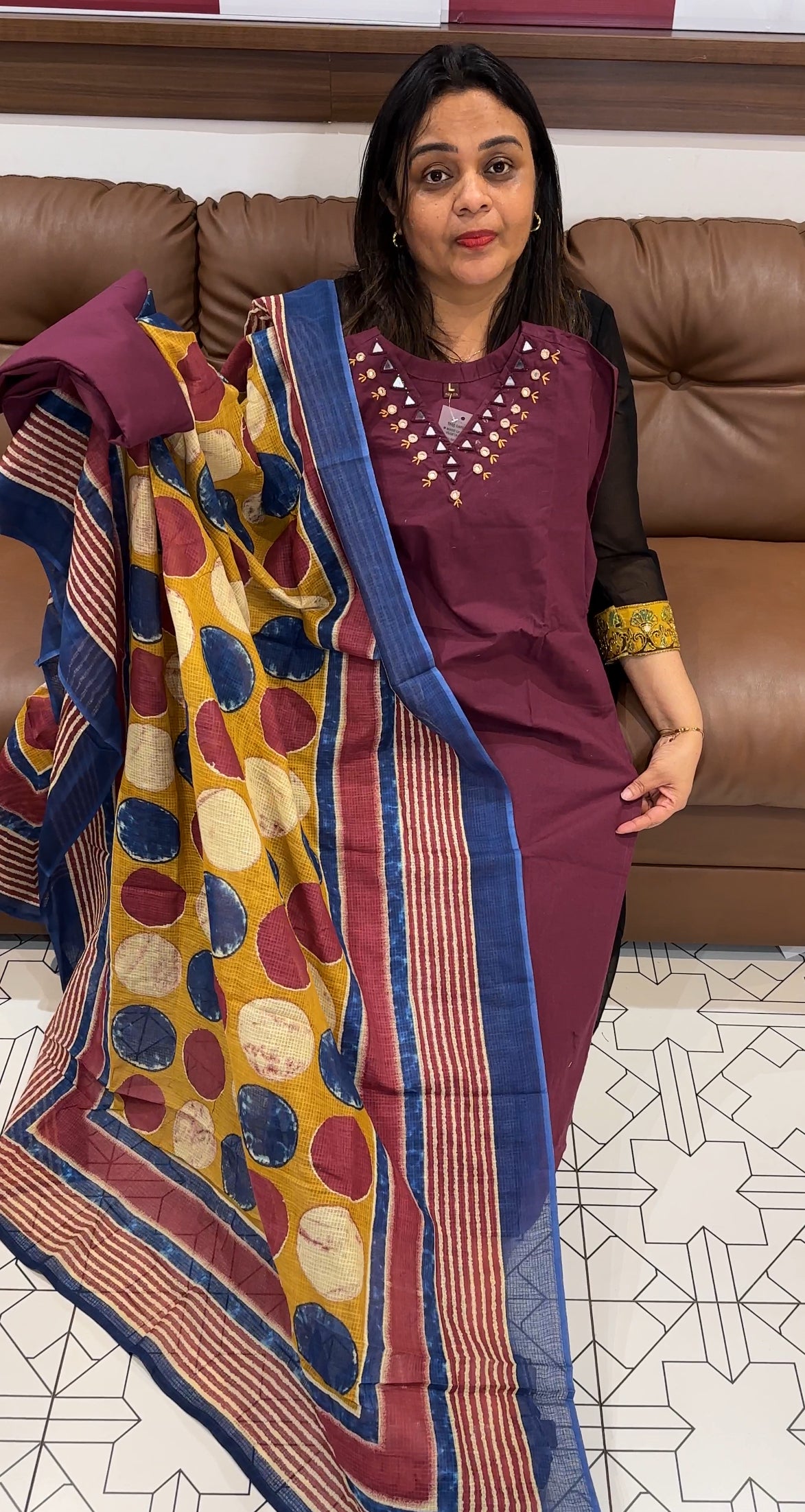COTTON TOP BOTTOM AND DUPATTA - IHA 20286