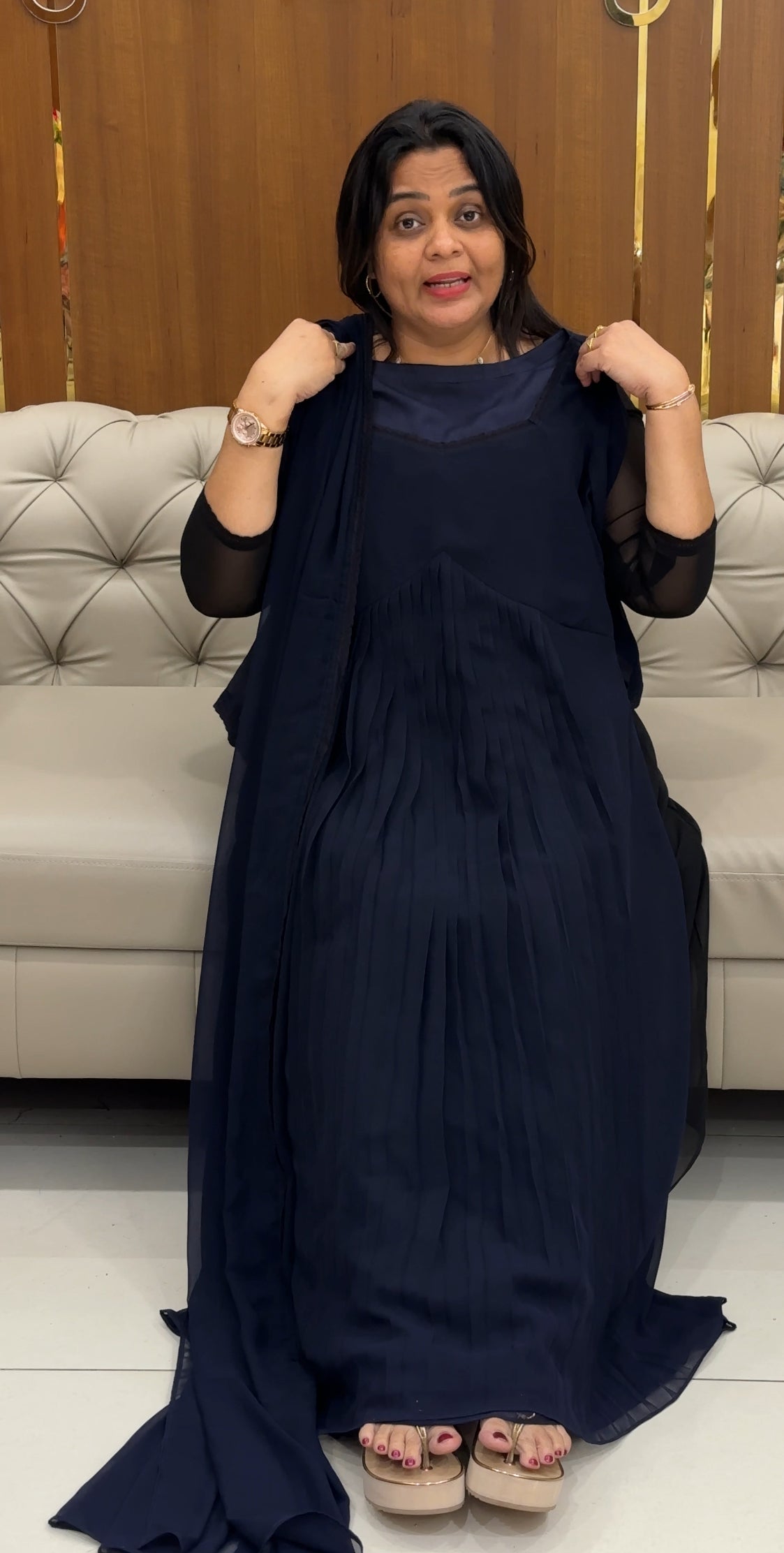 IHA'S IN-HOUSE GEORGETTE ALINE TOP AND DUPATTA - IHA 29421