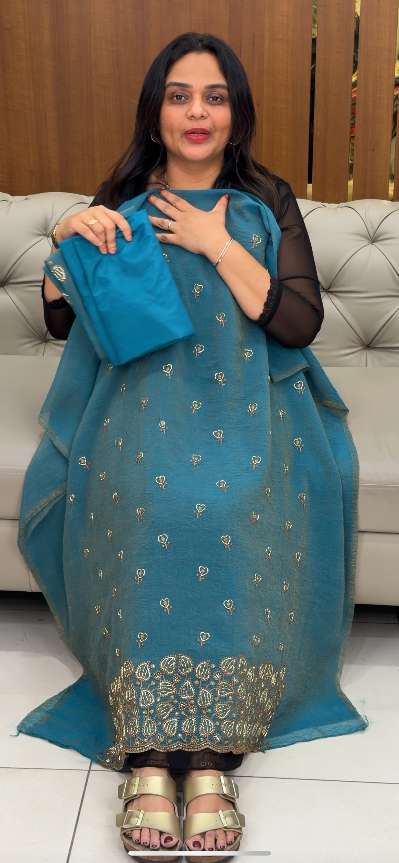 FORWAD CRUSHED SILK UNSTITCHED SALWAR SUITS - IHA 30633