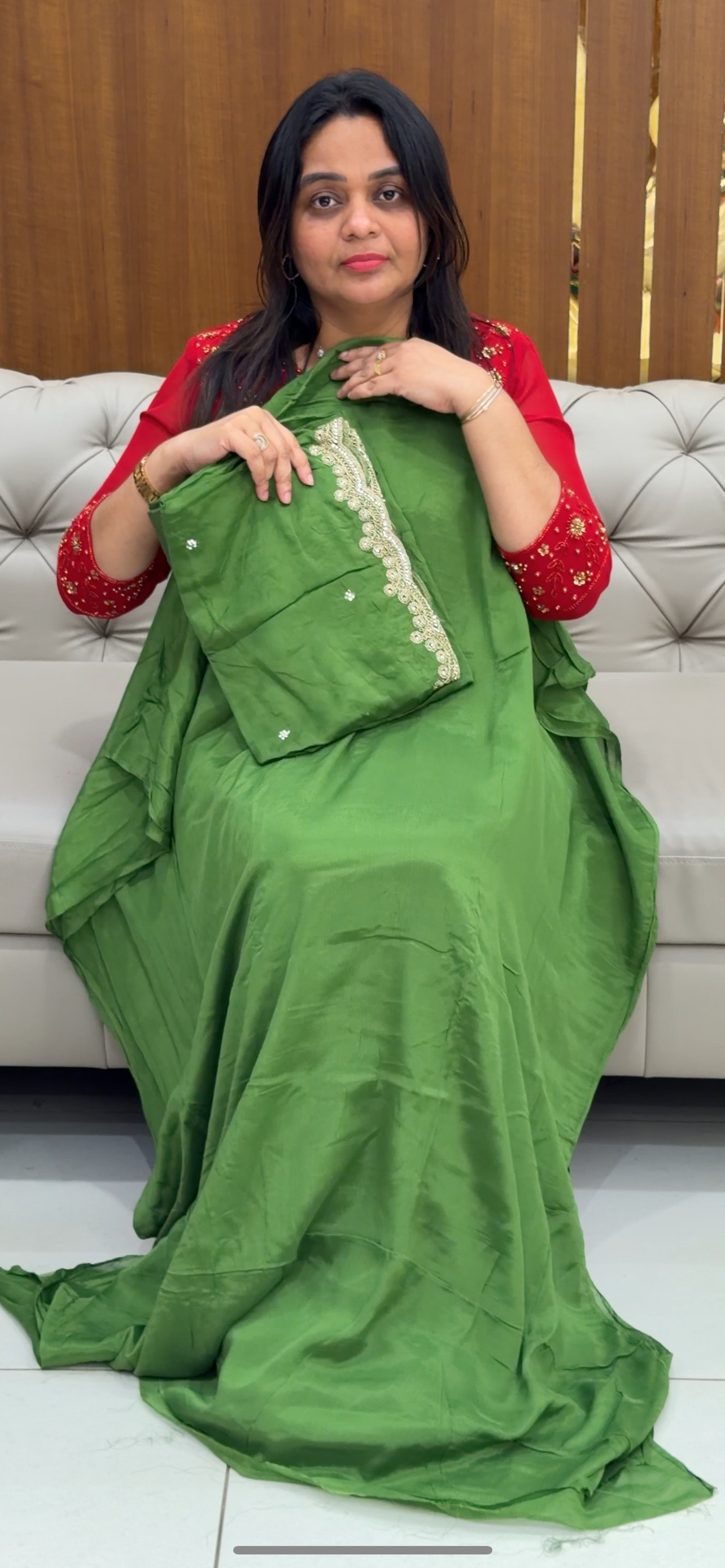 PLATINUM CHIFFON UNSTITCHED SALWAR SUITS - IHA 28767