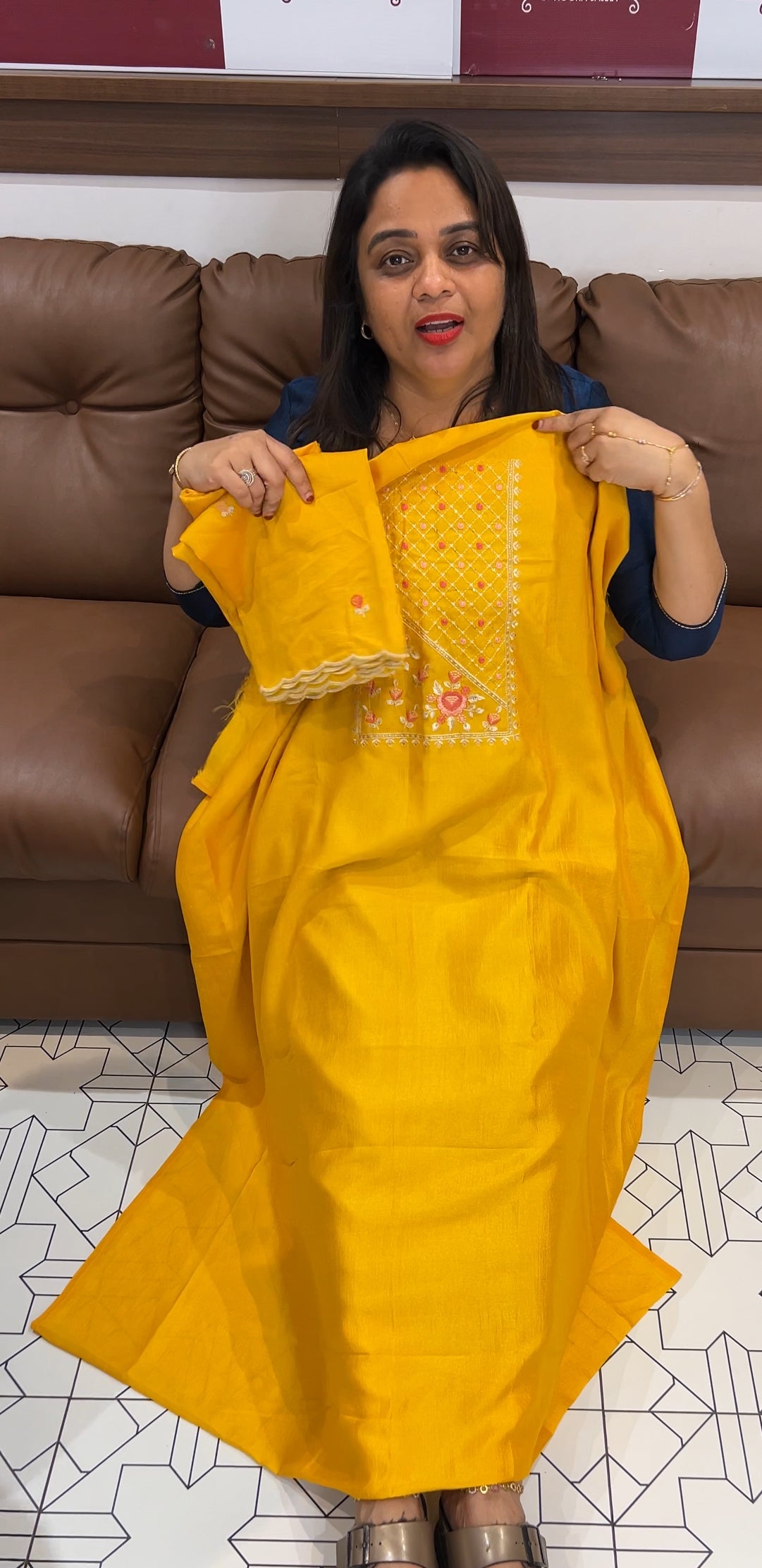 SEMI RAW SILK UNSTITCHED SALWAR SUITS - IHA 24566