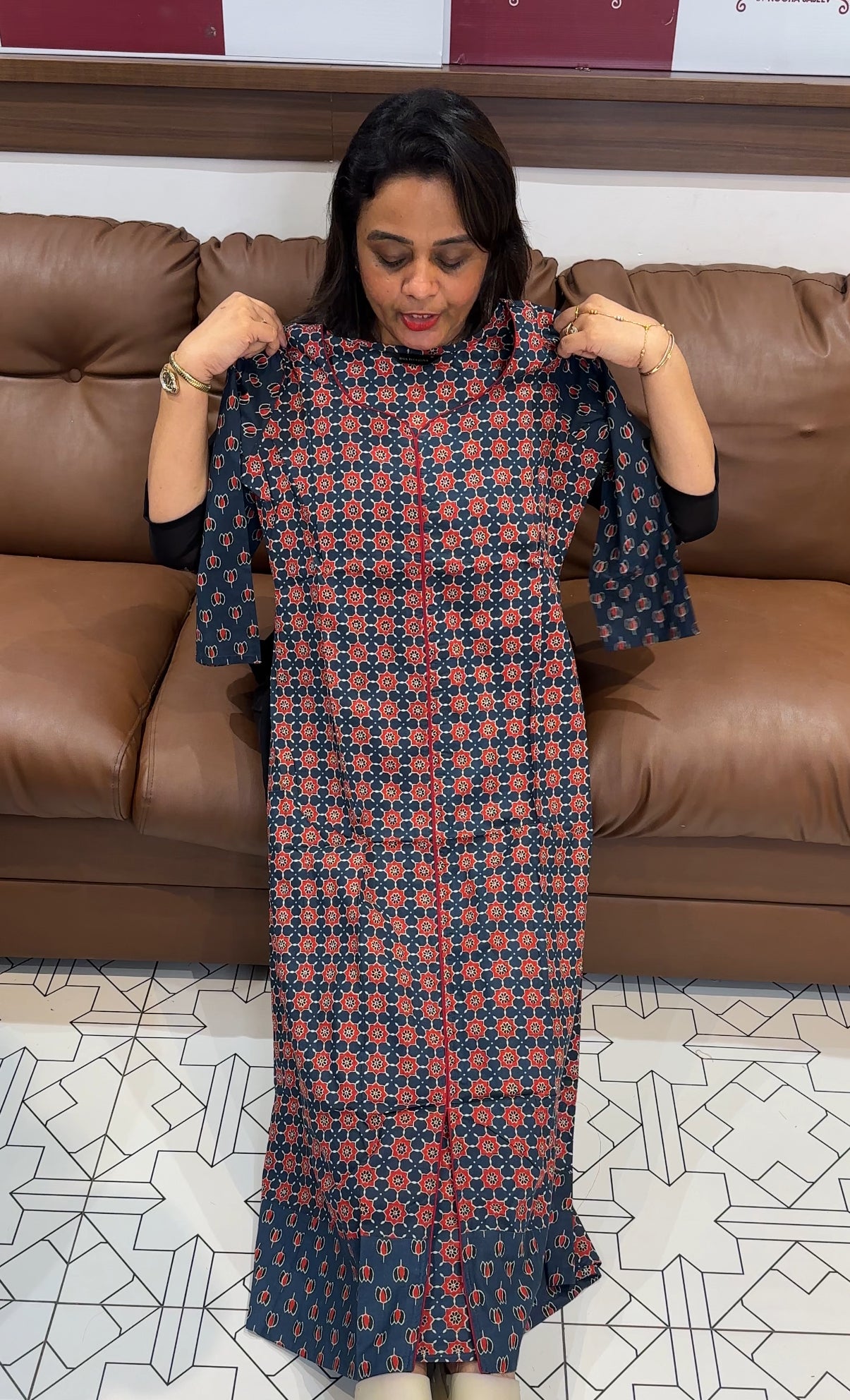 COTTON AJRAKH TOPS - IHA 24860