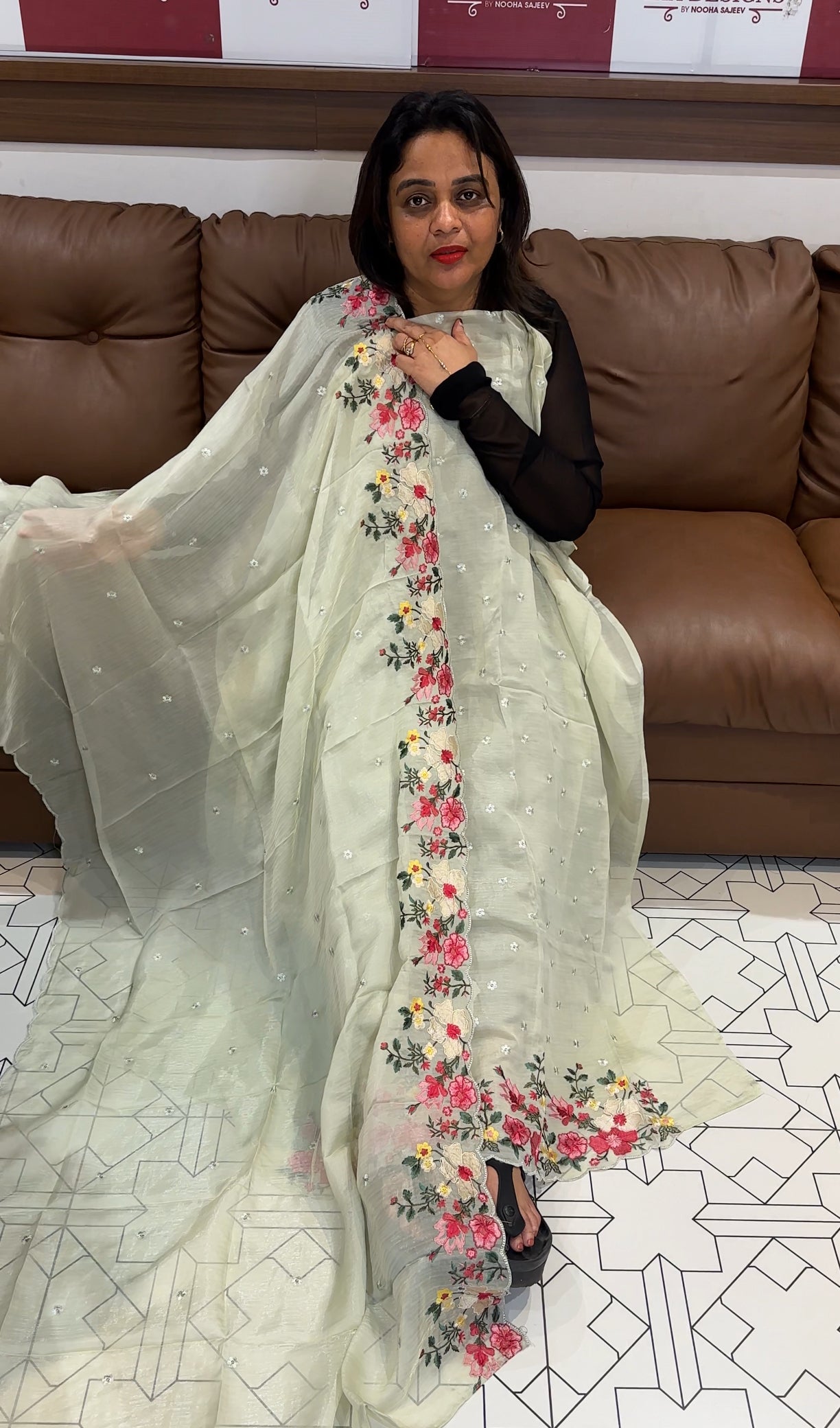 CHIFFON UNSTITCHED SALWAR SUITS - IHA 24732