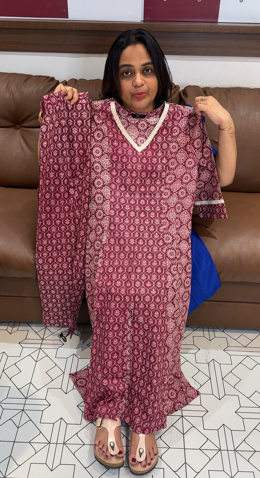 PRINTED LONG A-LINE TOP AND BOTTOM - IHA 27694