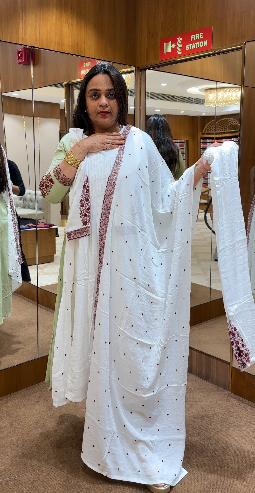 CRUSHED COTTON TOP ,BOTTOM AND DUPATTA - IHA 22230