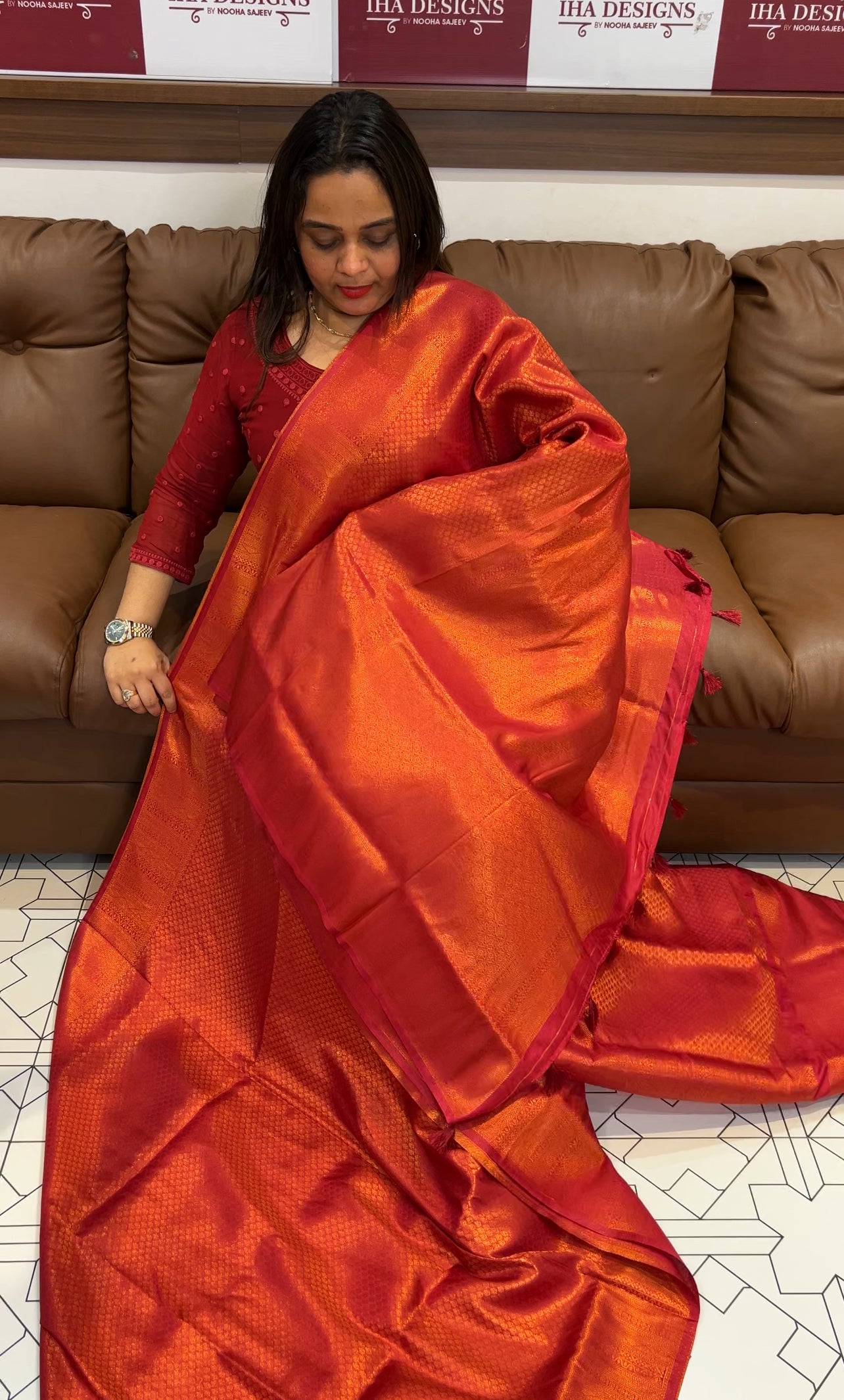 SEMI BANARASI SAREES - IHA 22734
