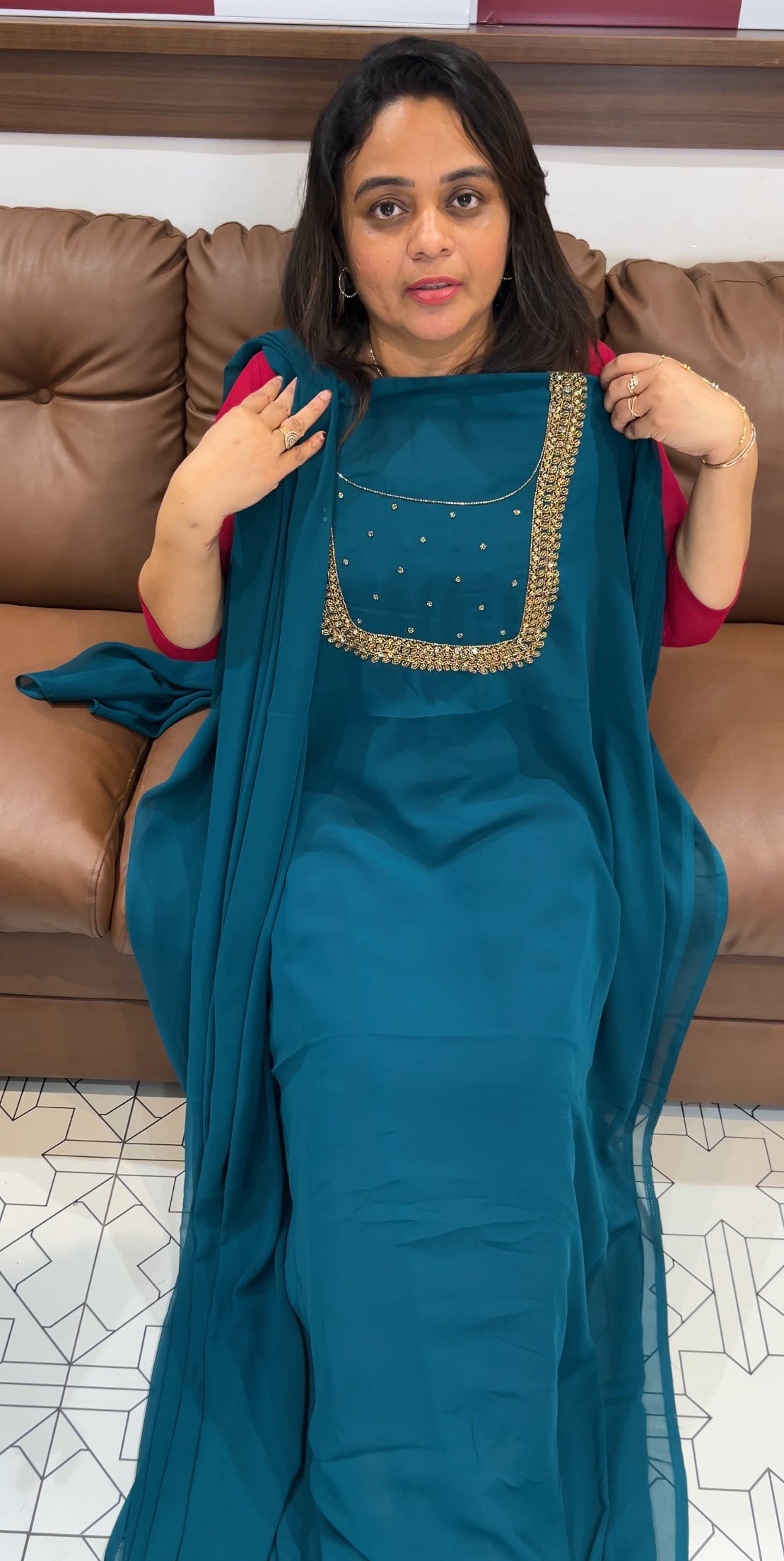 IHA'S IN-HOUSE HAND WORKED UNSTITCHED SALWAR SUITS - IHA 27672