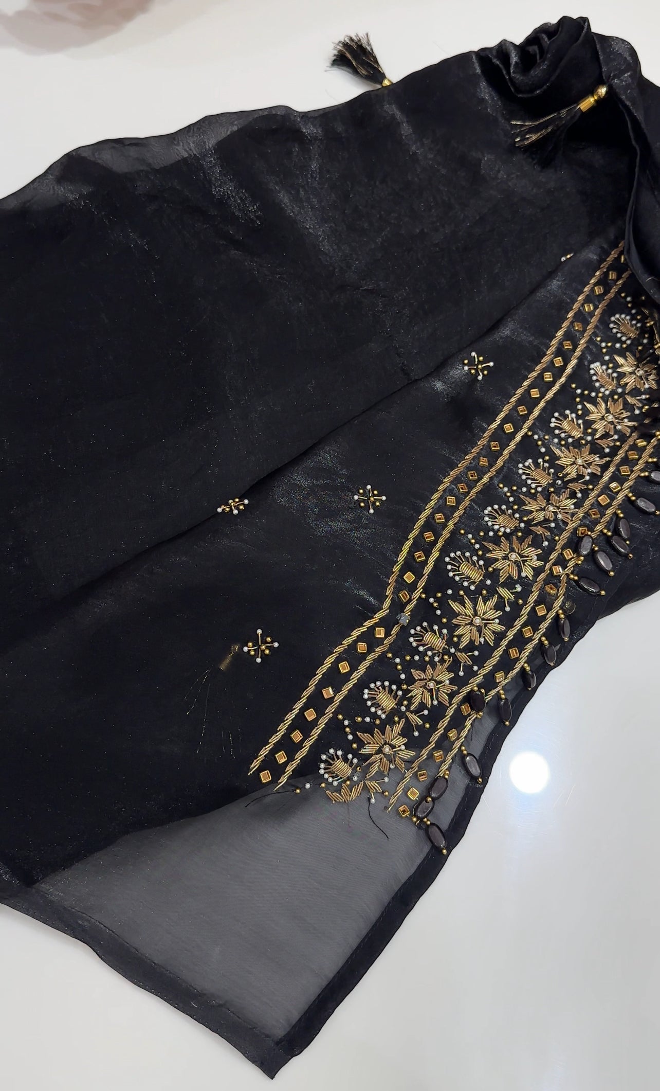 VELVET ORGANZA SAREES - IHA 24923
