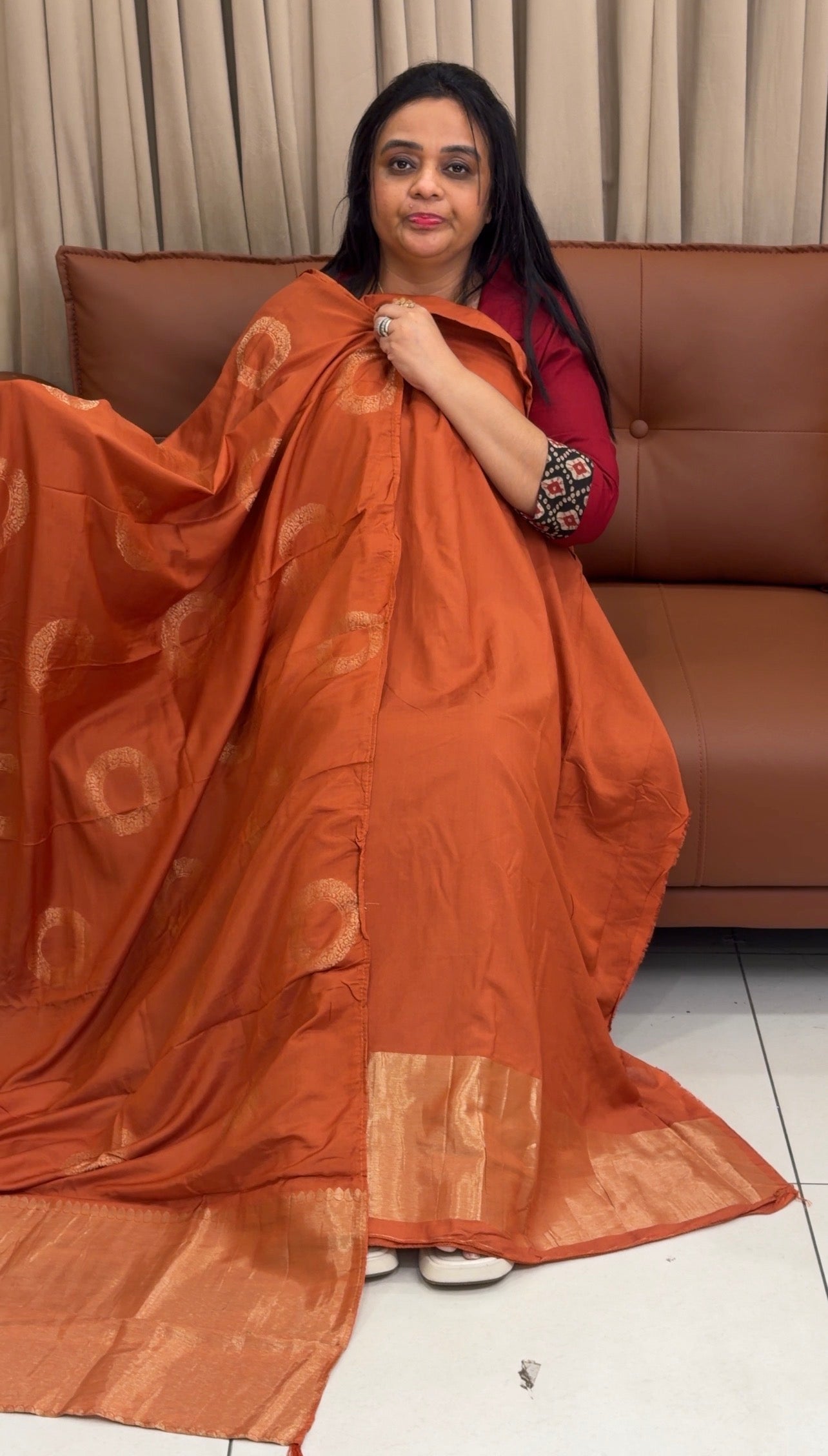 MALAI CHANDERI UNSTITCHED SALWARSUITS - IHA 34969
