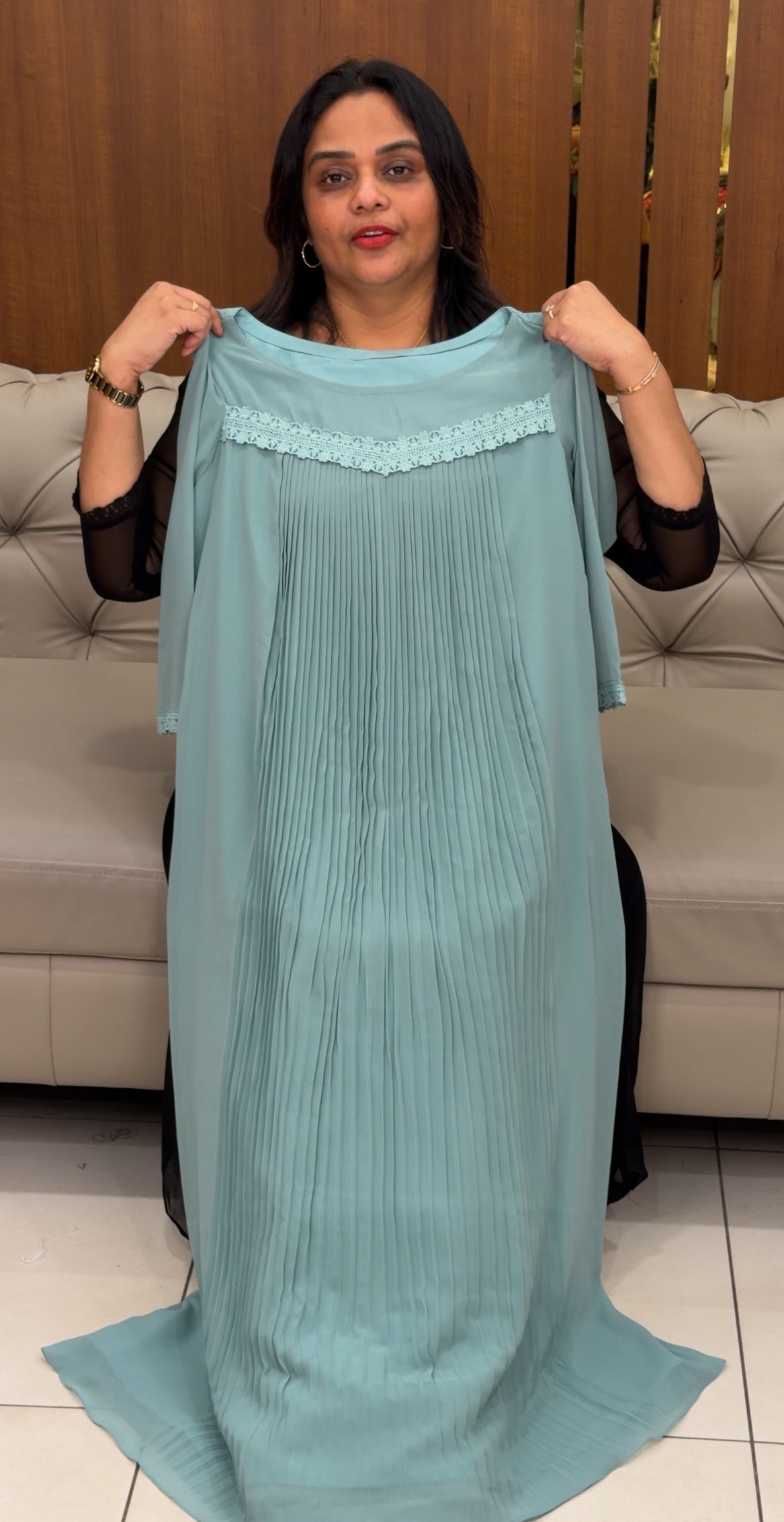 IHA'S IN-HOUSE GEORGETTE ALINE TOPS - IHA 30587