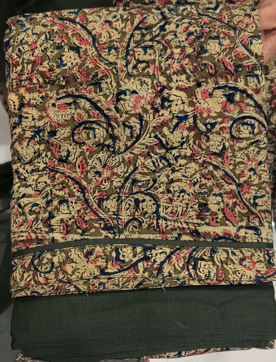 KALAMKARI UNSTITCHED SALWAR SUITS - IHA 25686