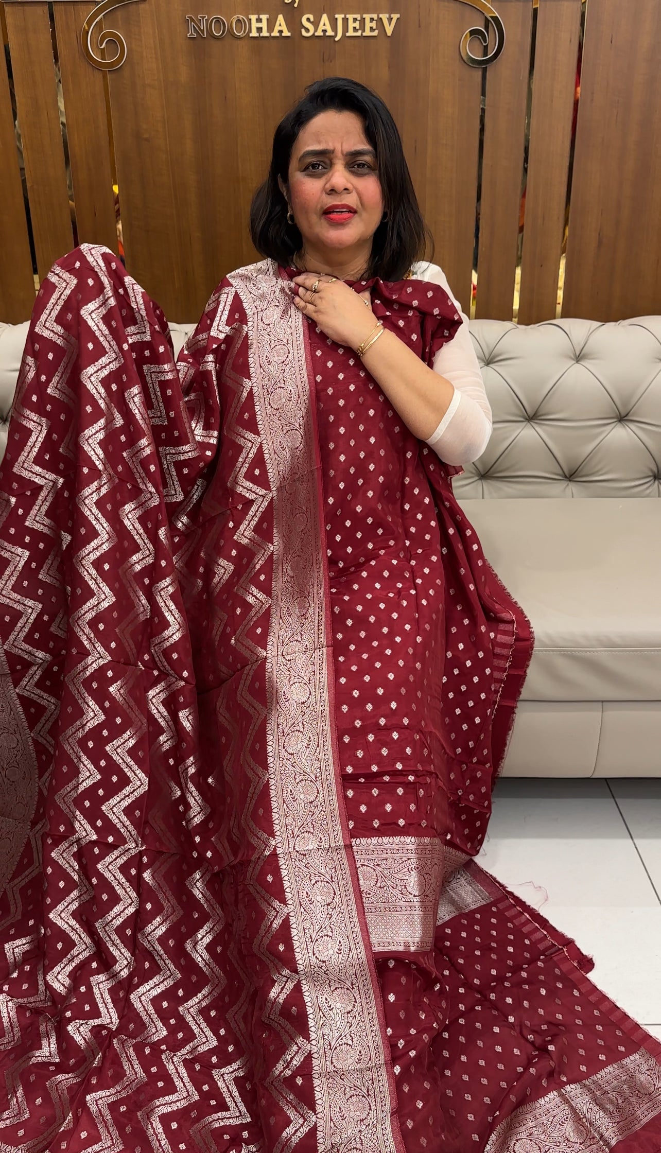 SILK BANARASI UNSTITCHED SALWAR SUITS - IHA 25920