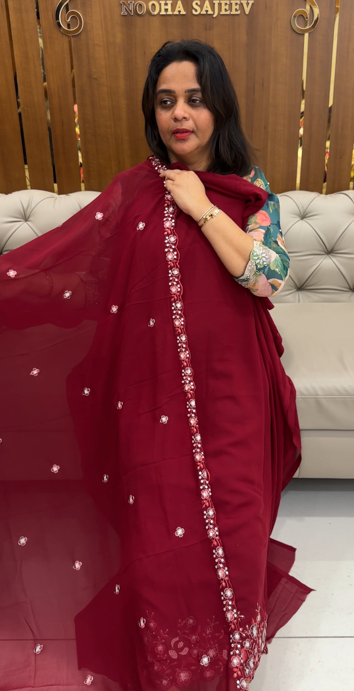 FAUX GEORGETTE UNSTITCHED SALWAR SUITS - IHA 25719