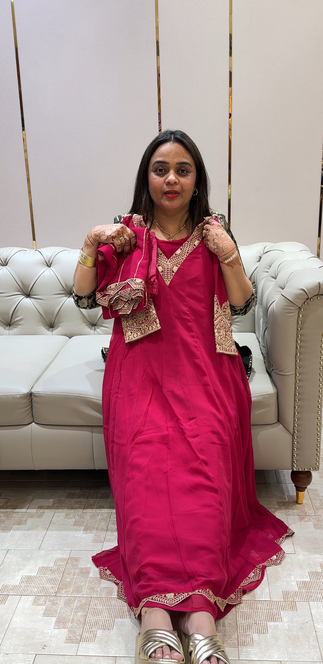 GEORGETTE TOP,BOTTOM AND DUPATTA - IHA 22031