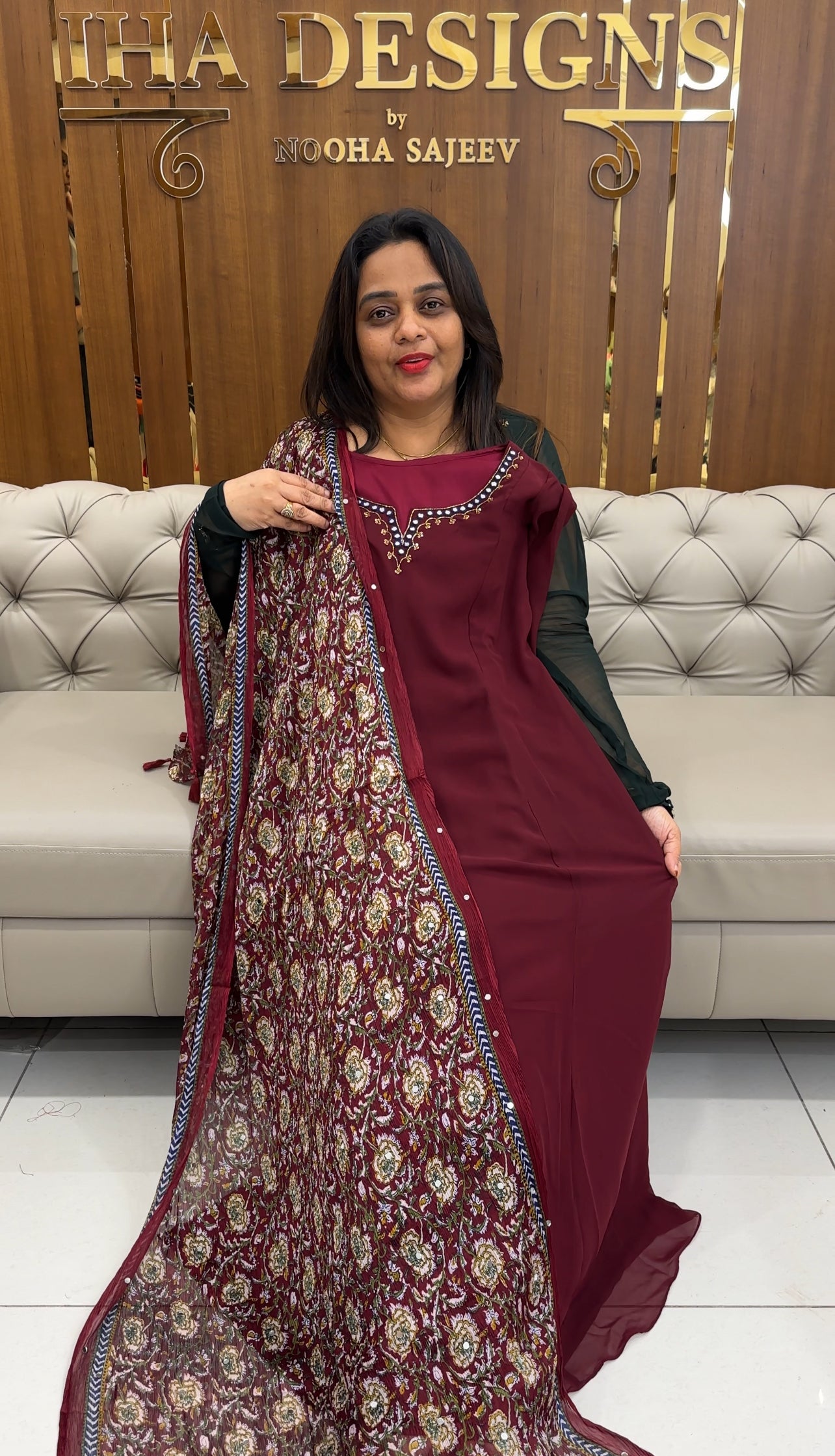 IHA'S IN-HOUSE A-LINE TOP AND DUPATTA - IHA 26964