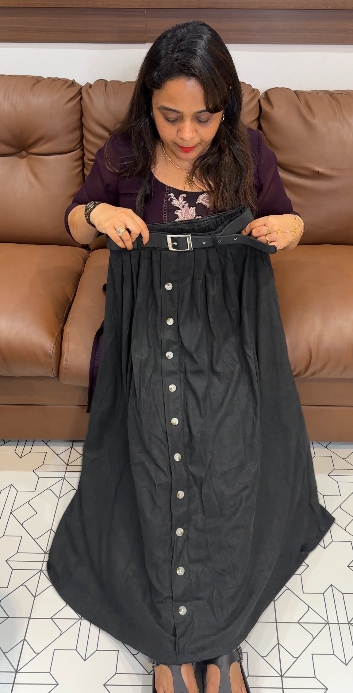 CORDUROY SKIRT - IHA 23928