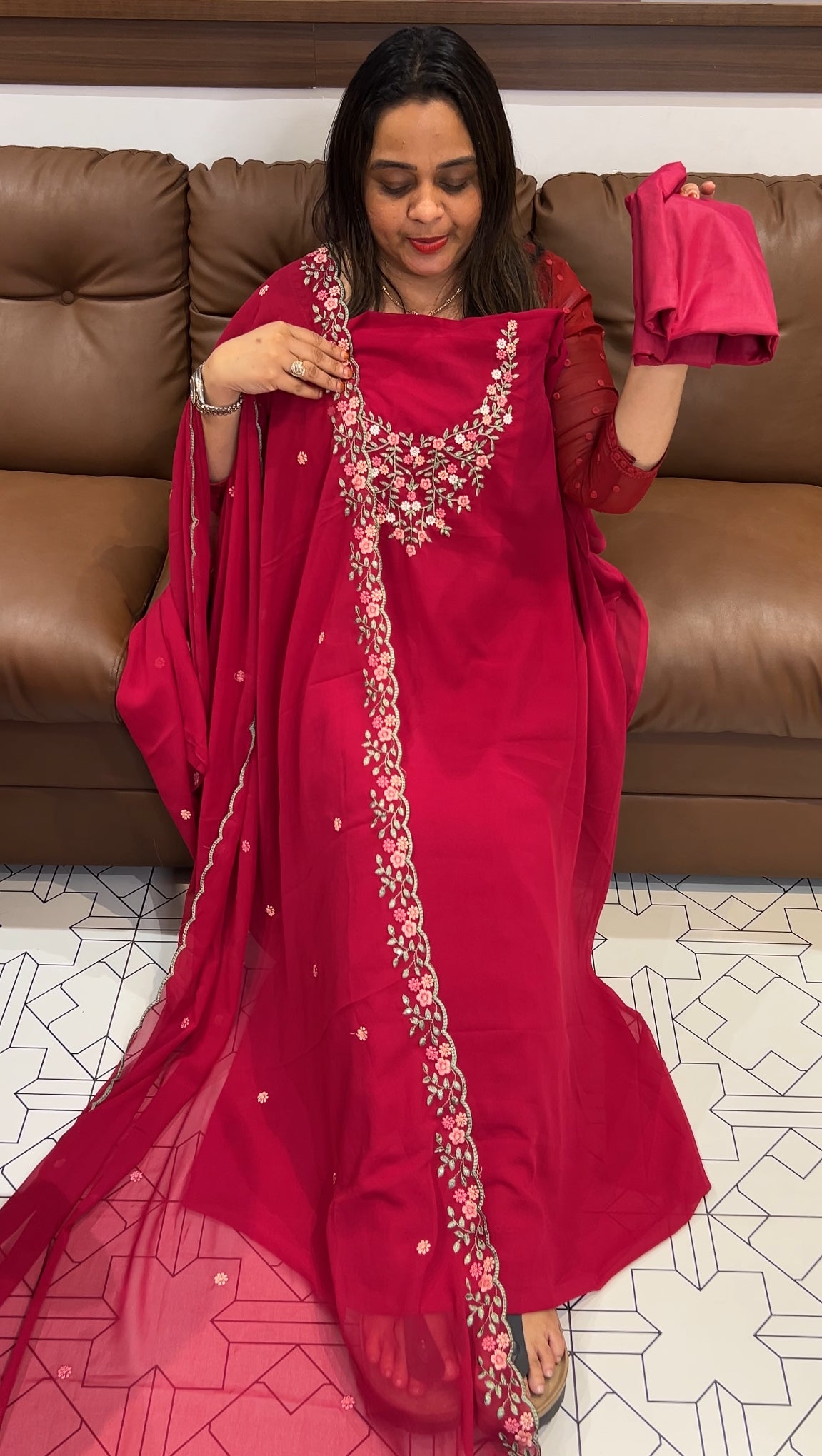 FAUX GEORGETTE UNSTITCHED SALWAR SUITS - IHA 22732
