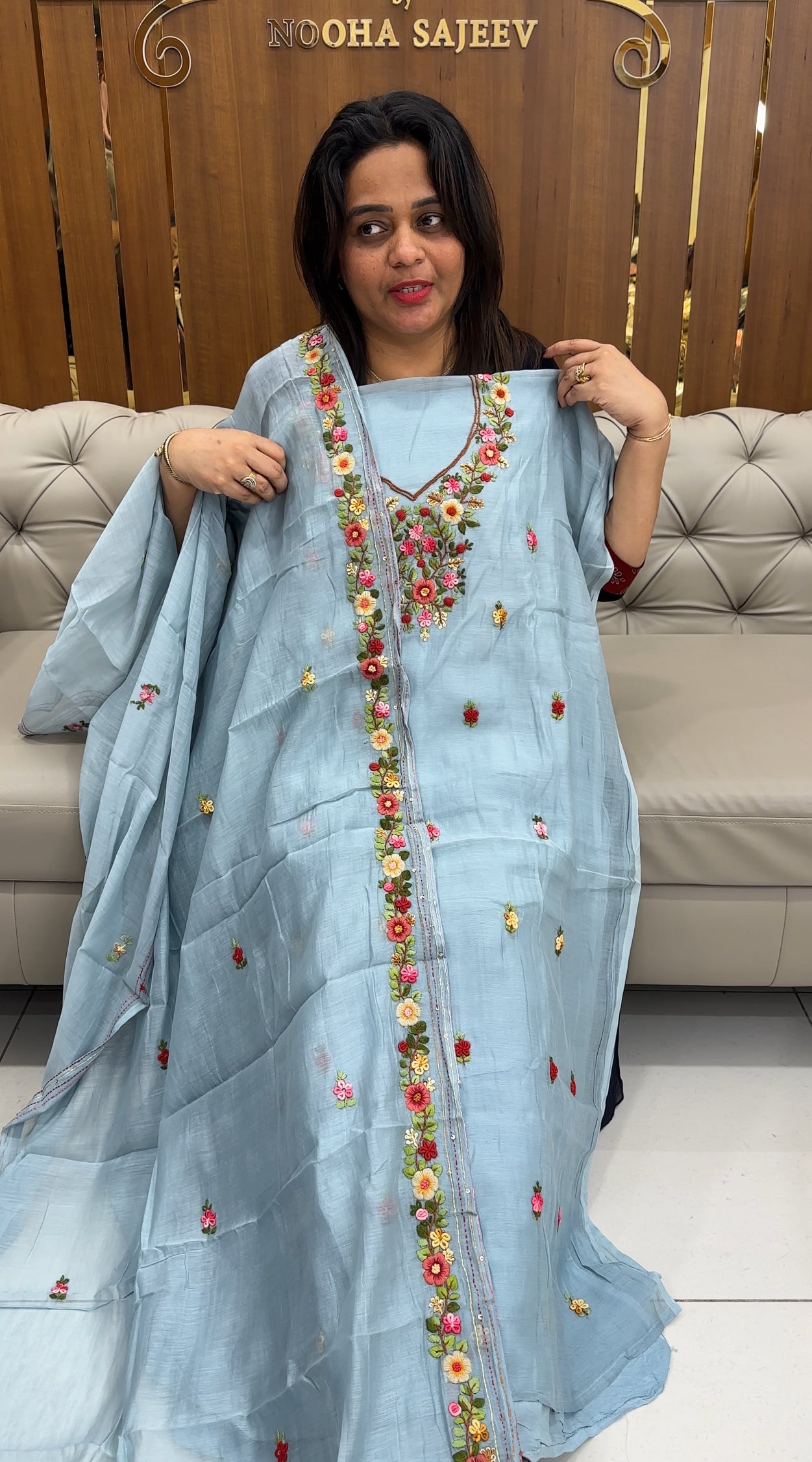 MALAI CHANDERI UNSTITCHED SALAR SUITS - IHA 25687