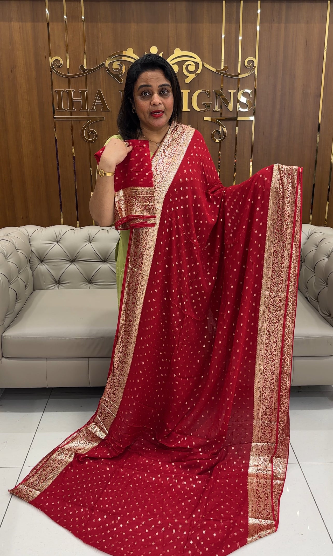 FORWARD GEORGETTE BANARASI SAREES - IHA 29298