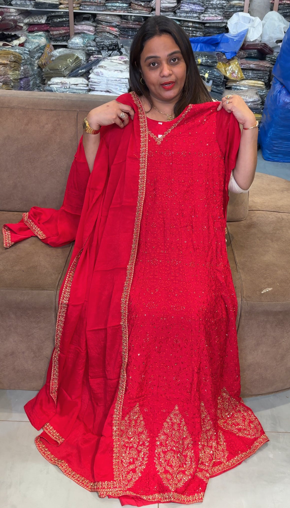 DESIGNER PARTY WEAR TOP AND DUPATTA - IHA 23033